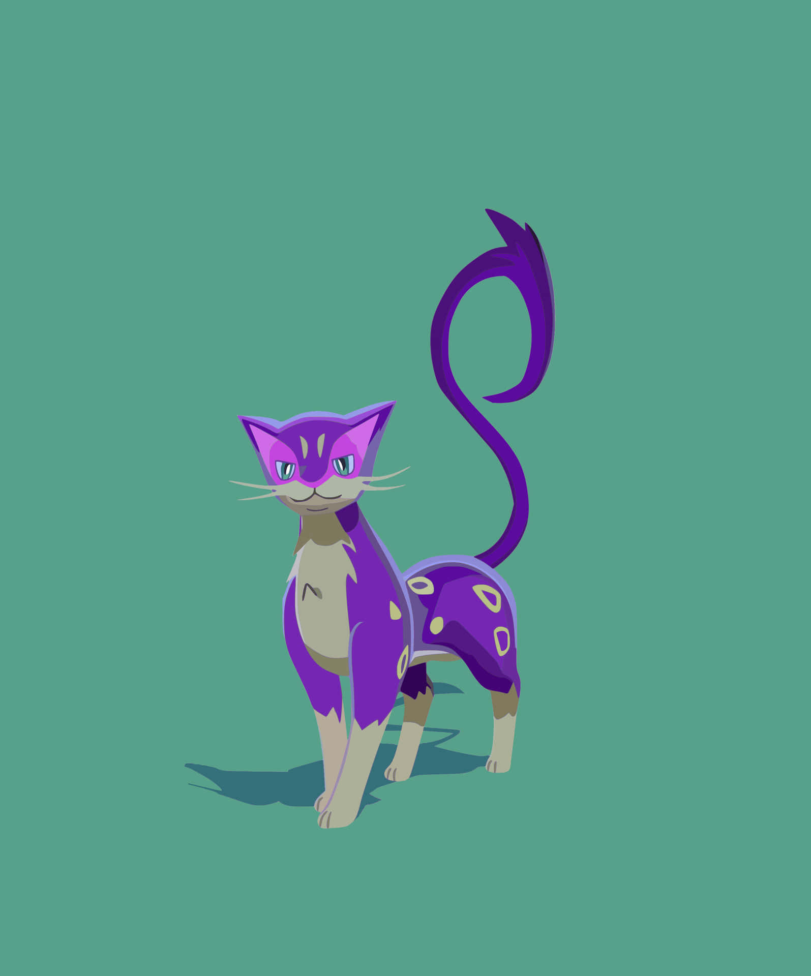 Liepard On Green Background Background