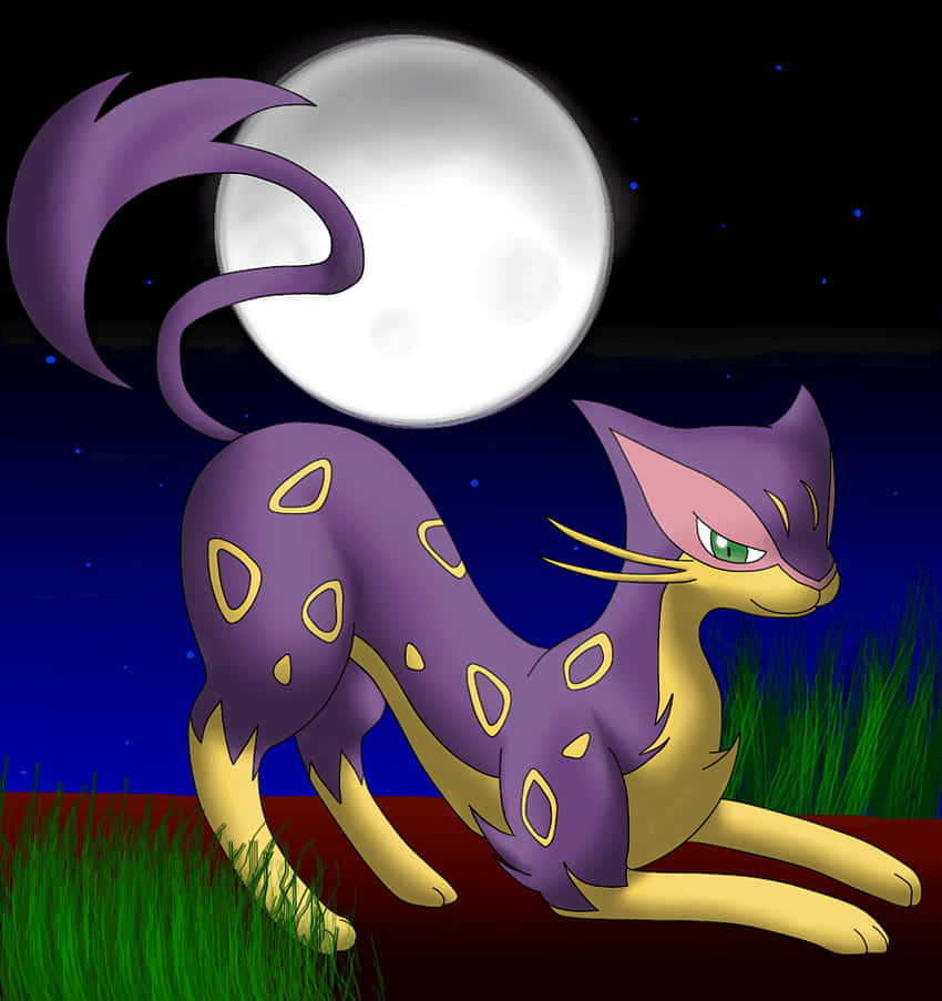 Liepard Outdoors With Moon Background
