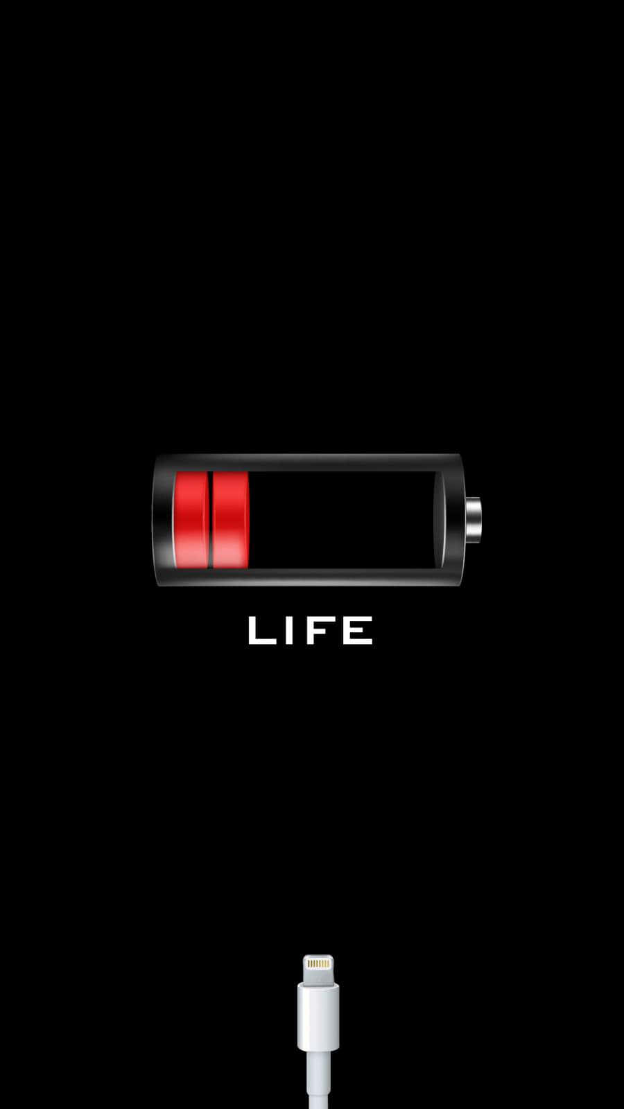 Life Battery With Two Bars Background