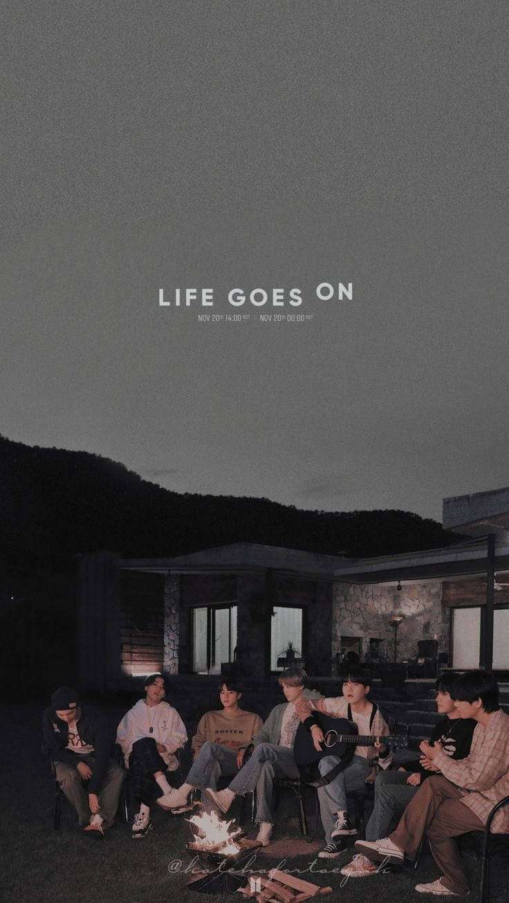 Life Goes On Lockscreen Bts Gray Background