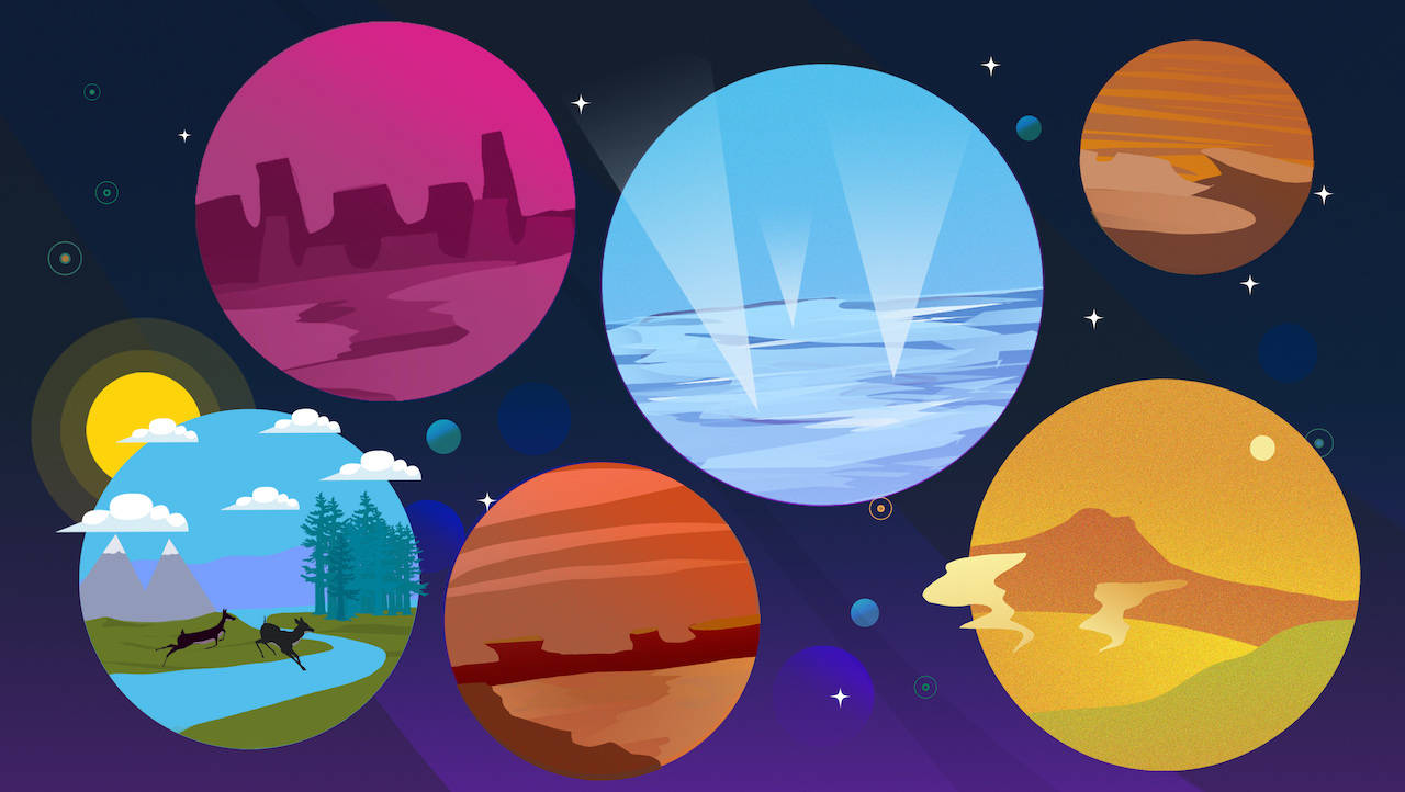 Life In Universe Vector Art Background