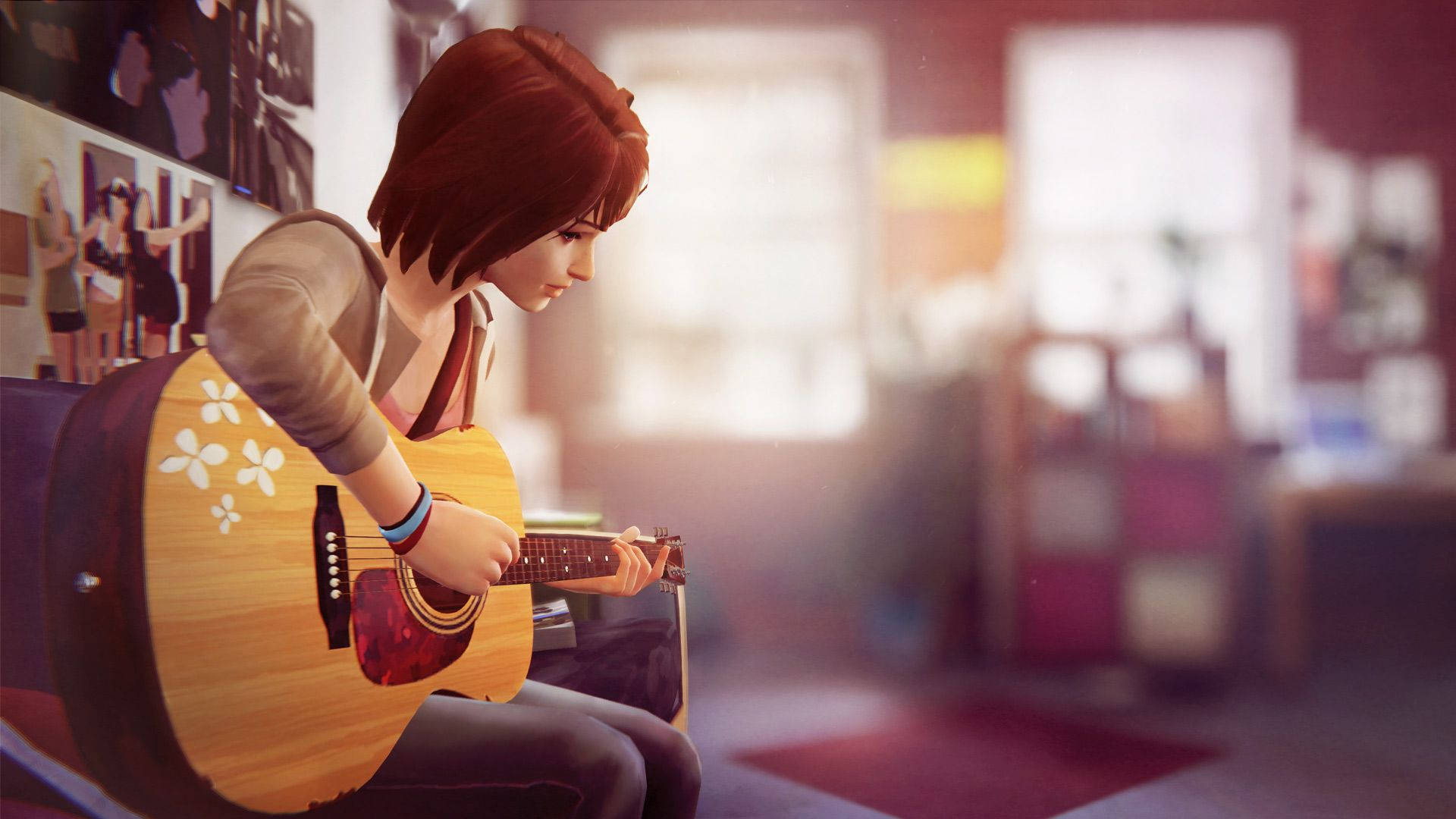 Life Is Strange Max With Guitar Background