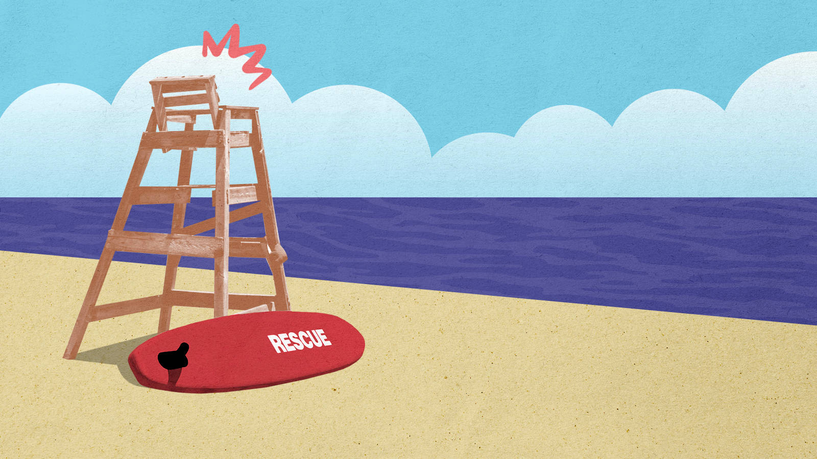 Lifeguard Beach Post Animated Art