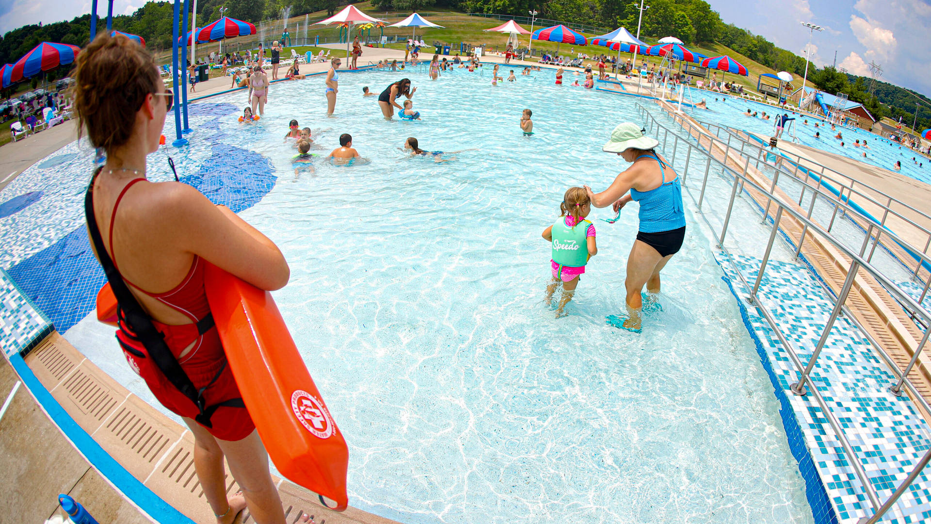 Lifeguard Kiddie Pool On Duty Background