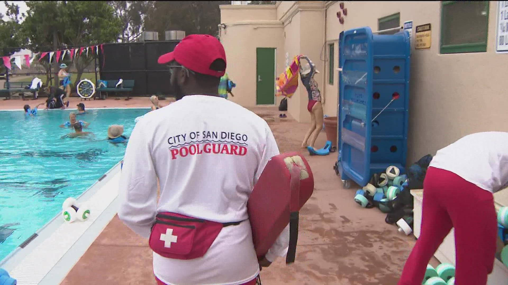 Lifeguard On Duty At The Pool Of City Of San Diego Background