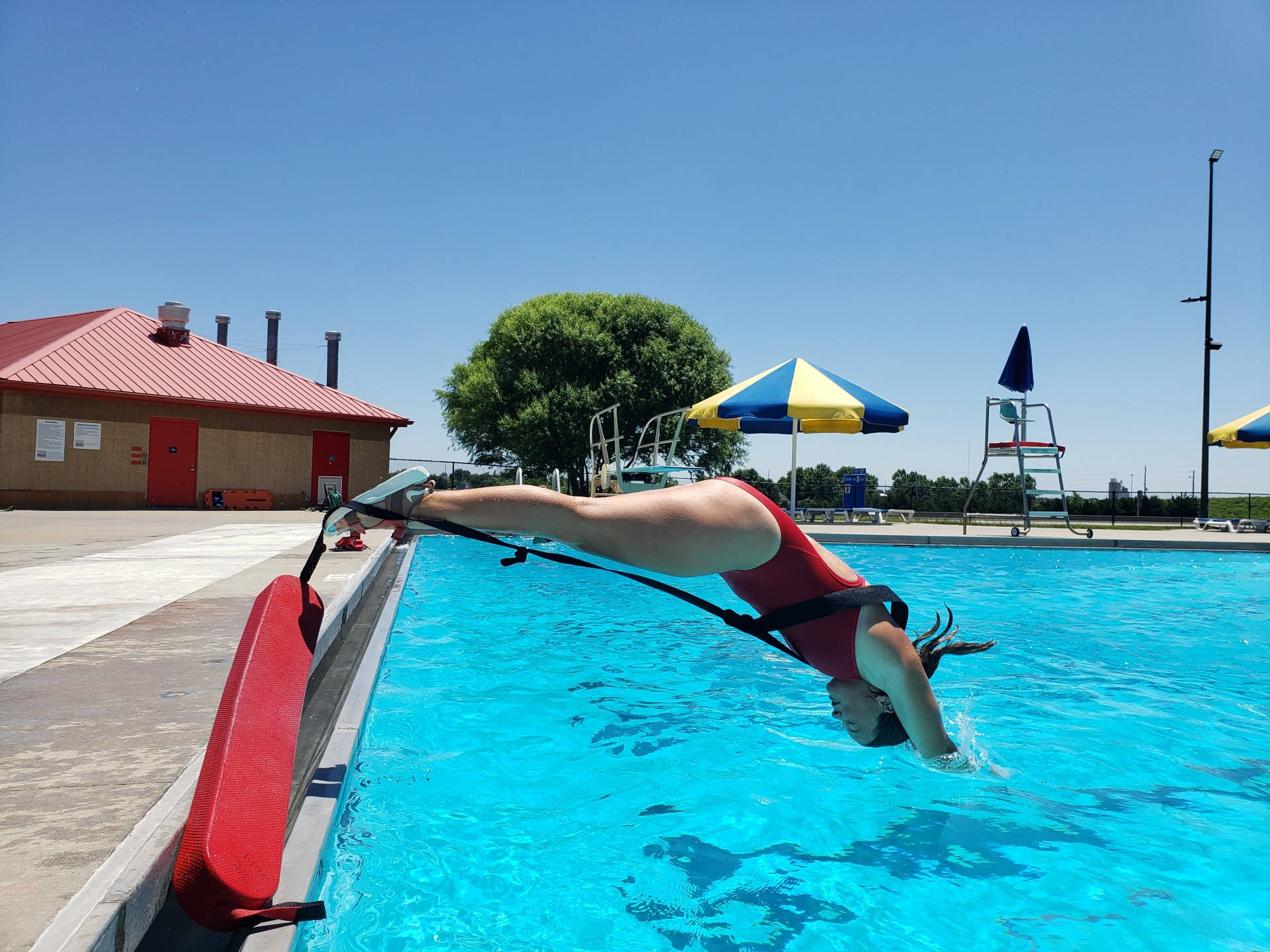 Lifeguard Training Drill For Deep Water Rescue Background