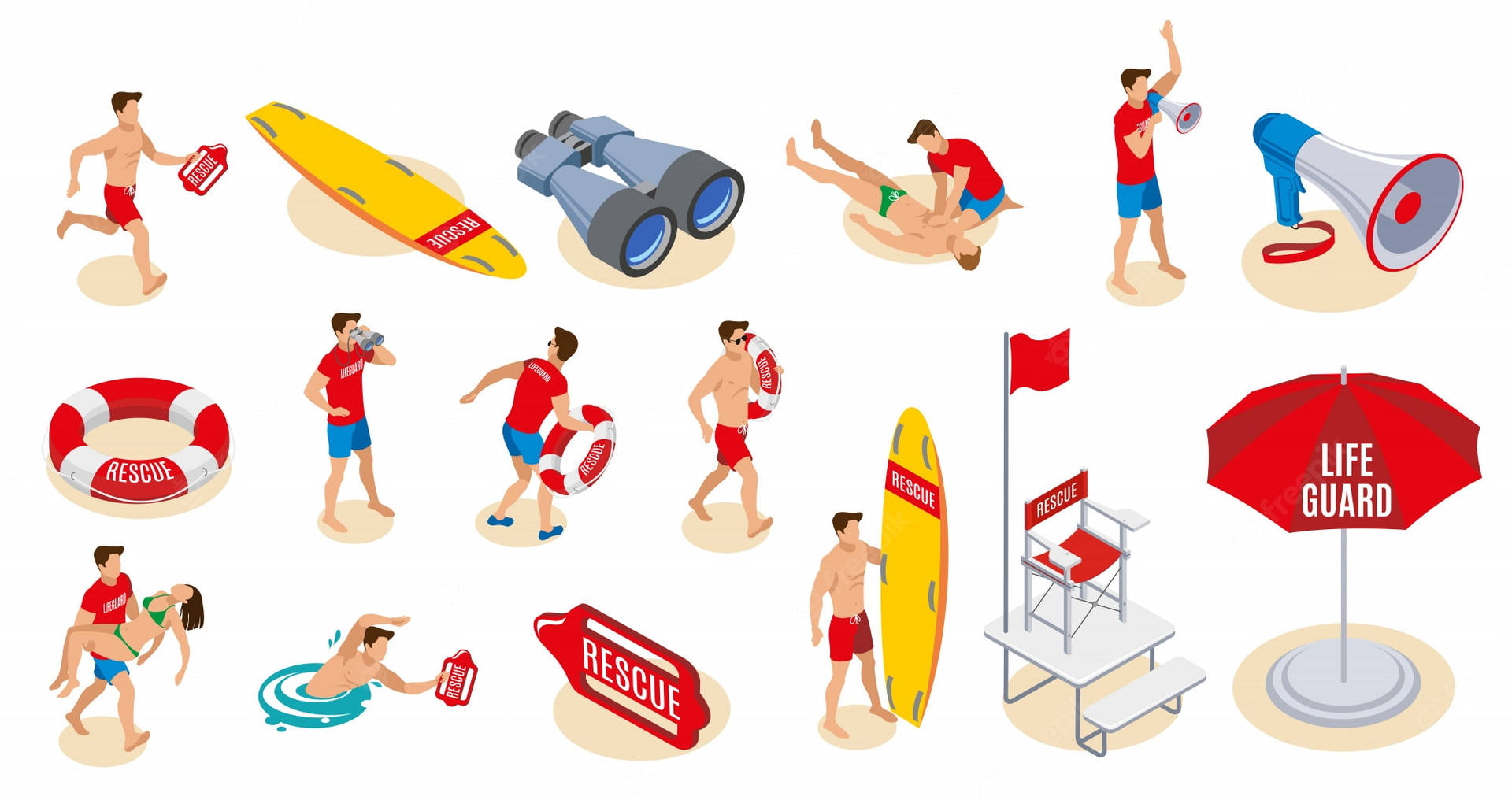 Lifeguard Vector Art Illustration