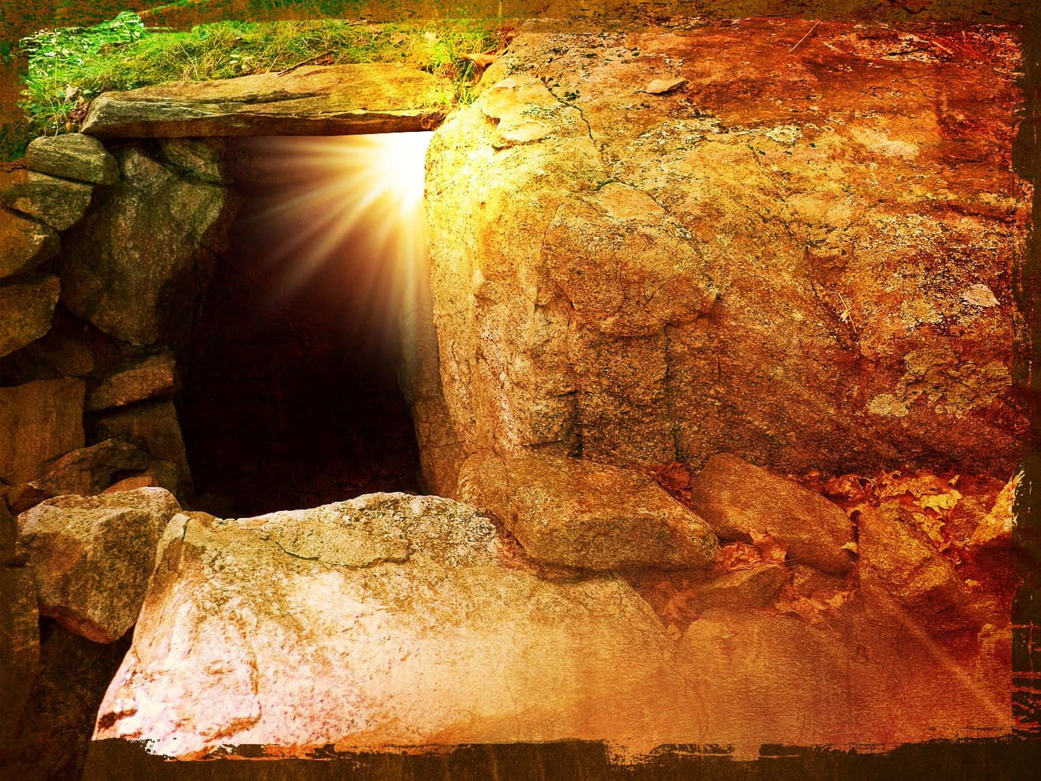 Light Beaming Within The Empty Tomb Background