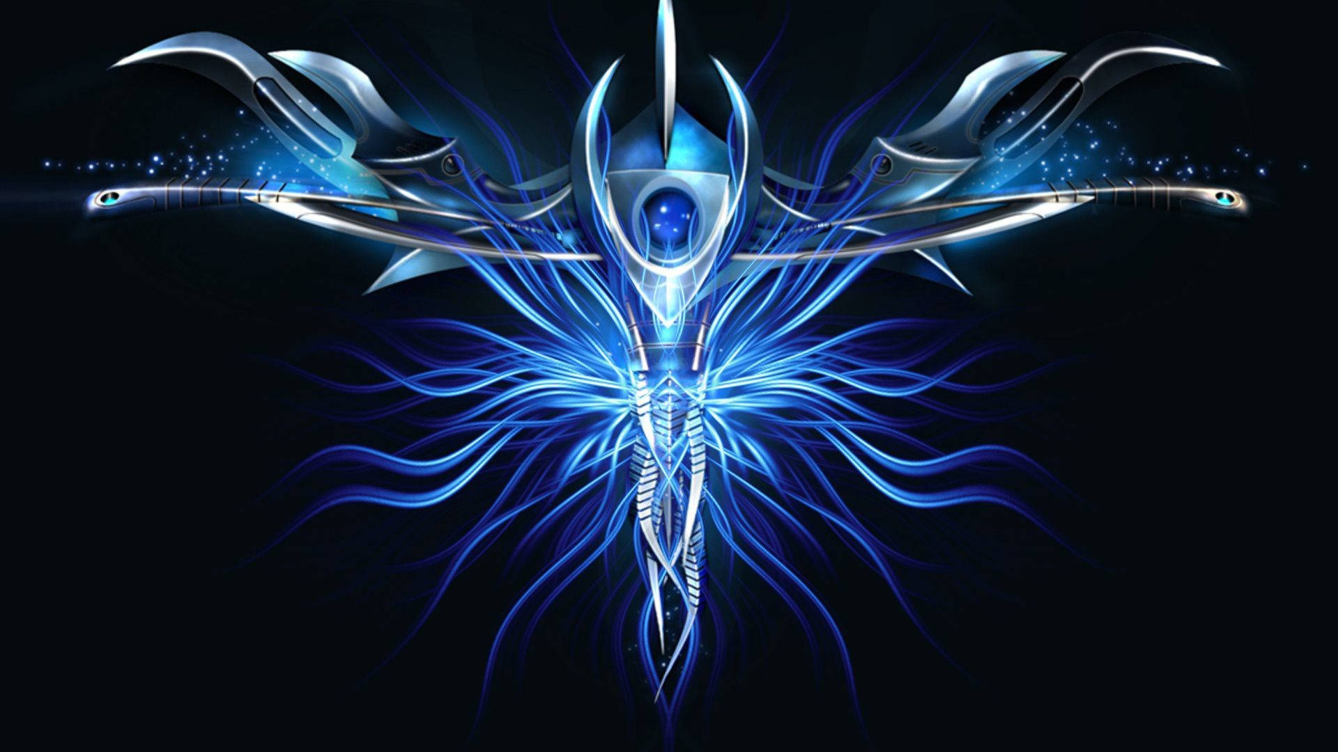 Light Blue Abstract Sword 1080p Hd Desktop Background