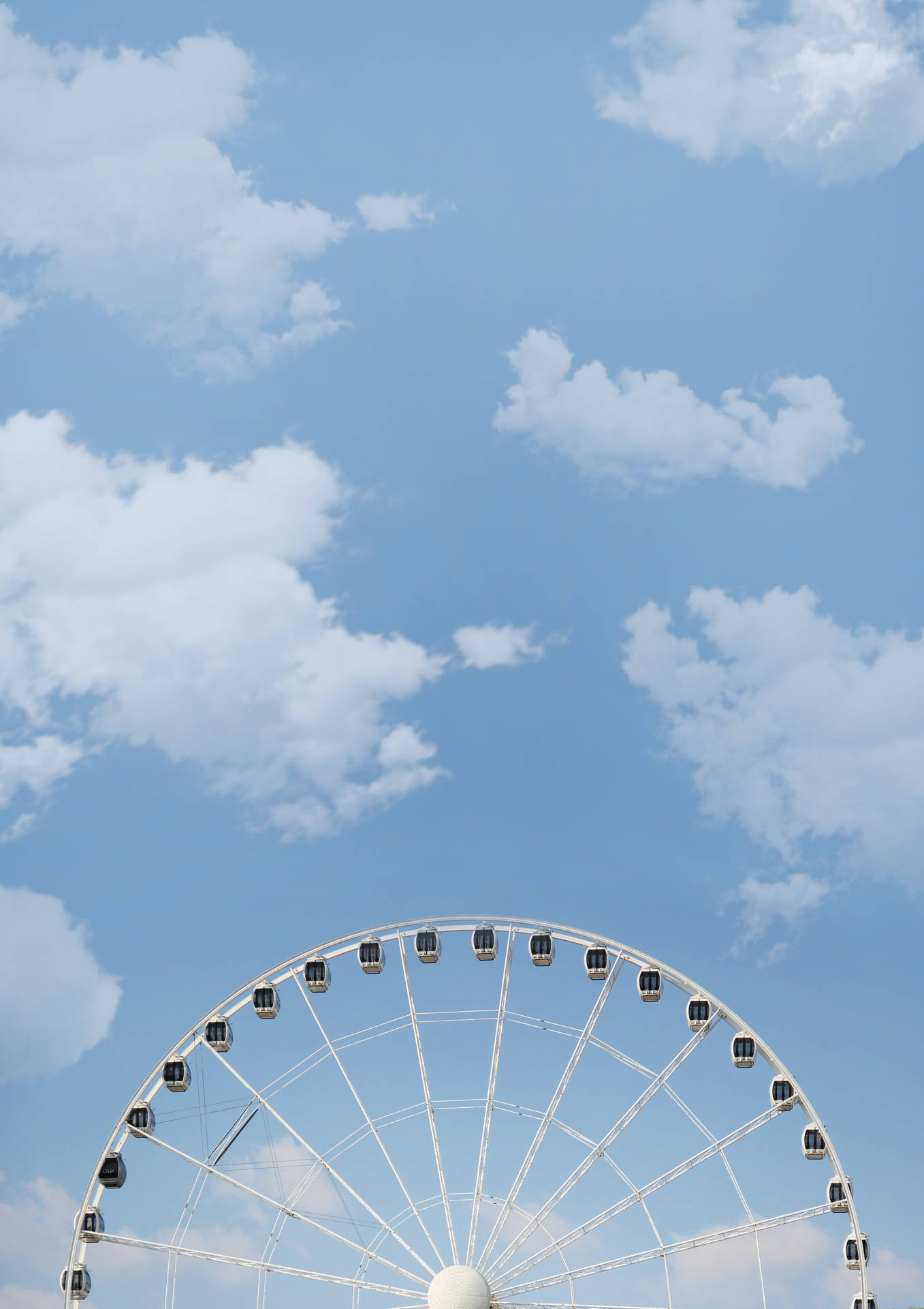 Light Blue Aesthetic Ferris Wheel Background