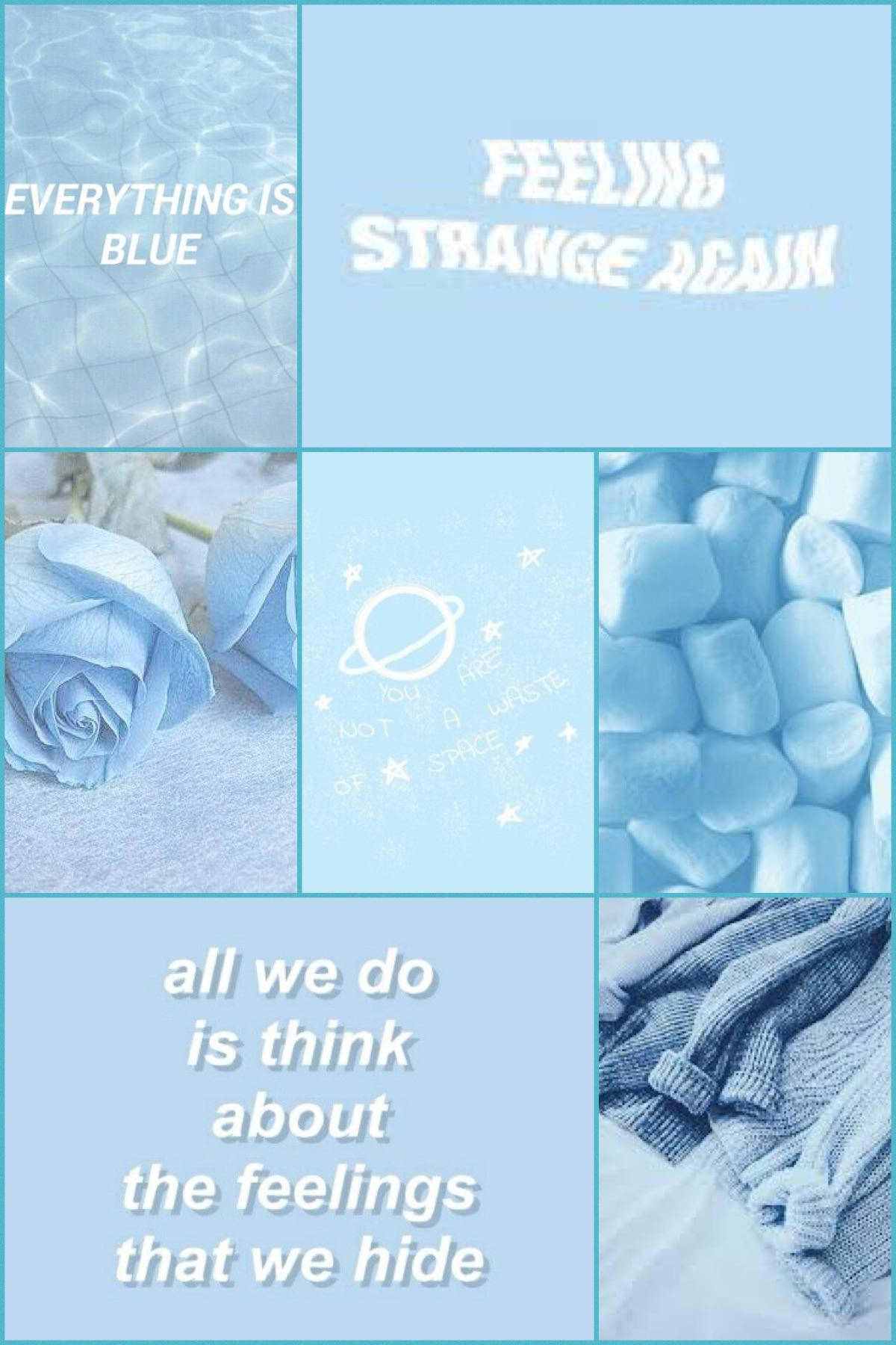 Light Blue Aesthetic Iphone Collage Background