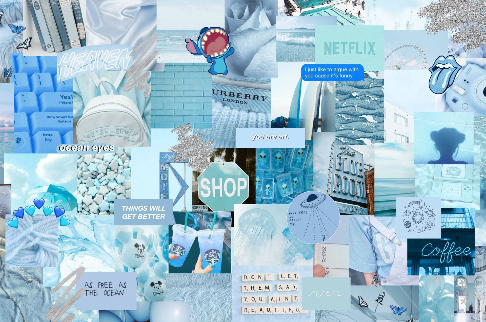 Light Blue Aesthetic Vision Board Background