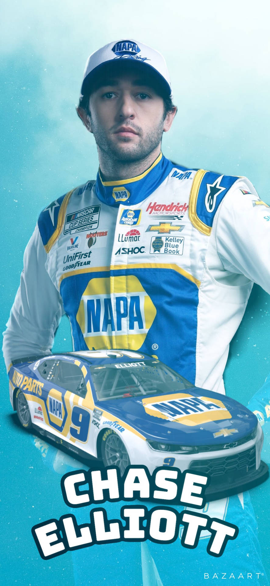 Light Blue Chase Elliot Fan Edit Background