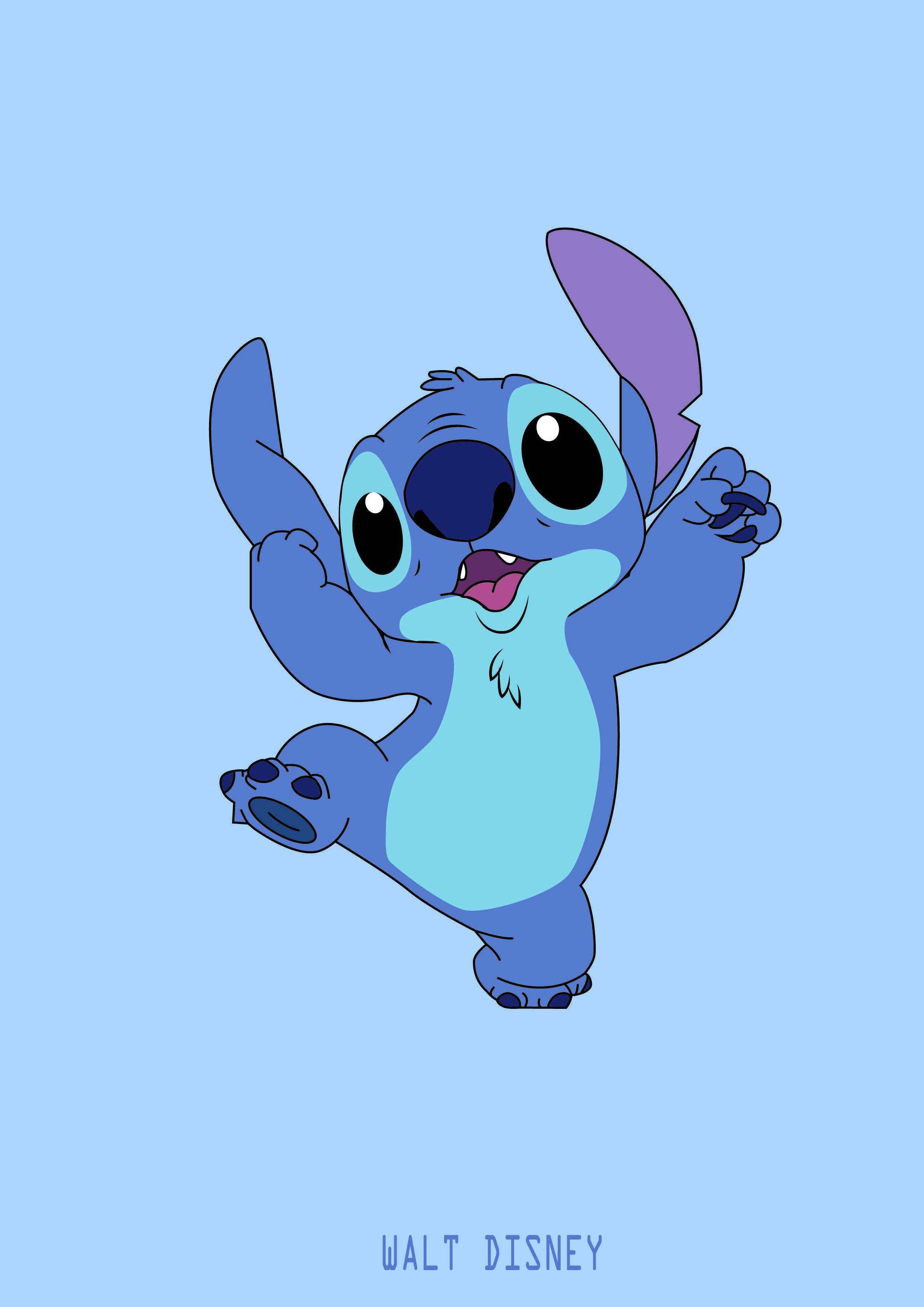 Light Blue Lilo And Stitch Iphone Background