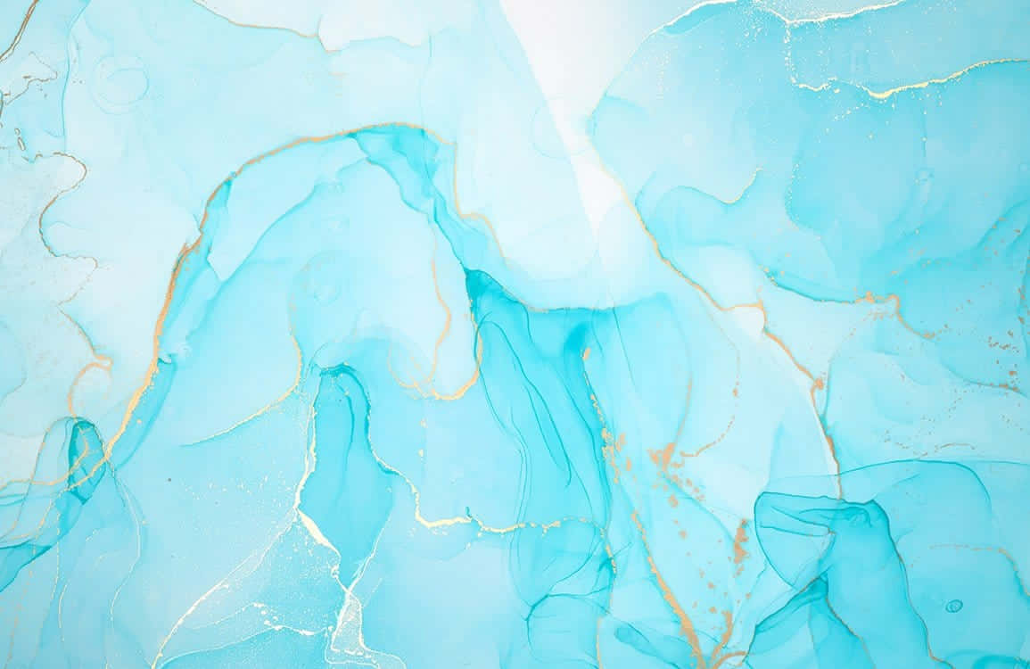 Light Blue Marble With Yellow Outlines Background