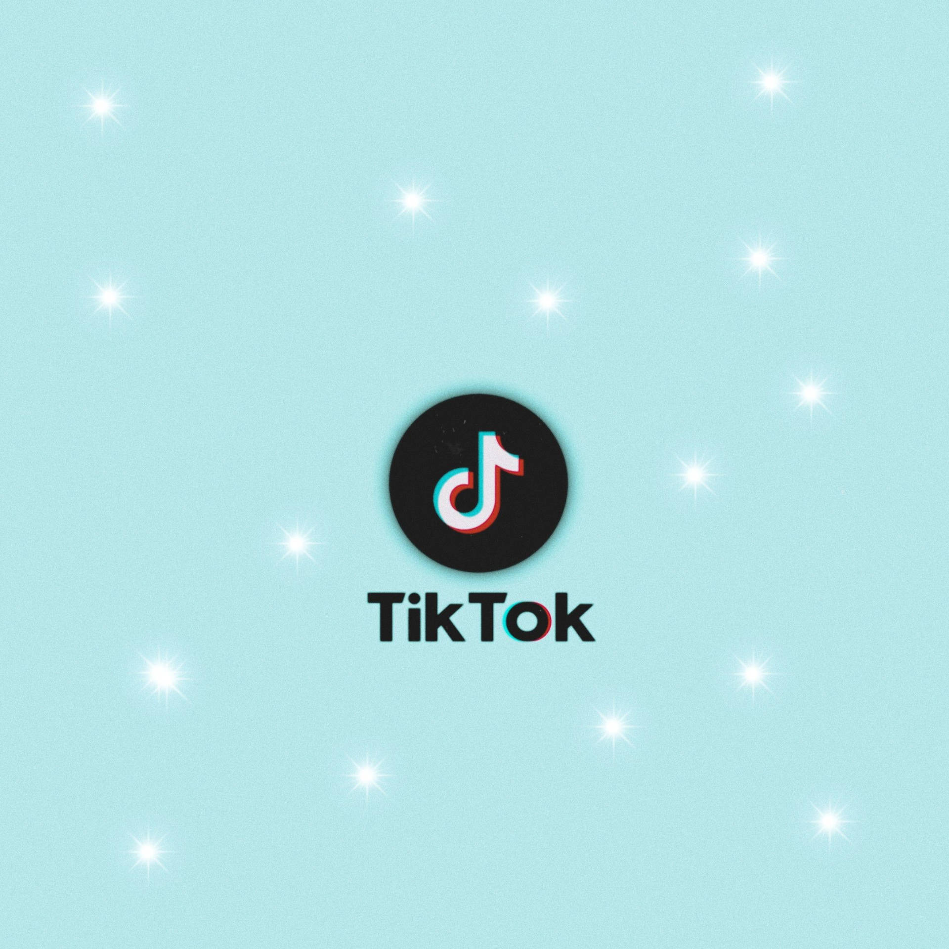 Light Blue Starry Tiktok Logo Background