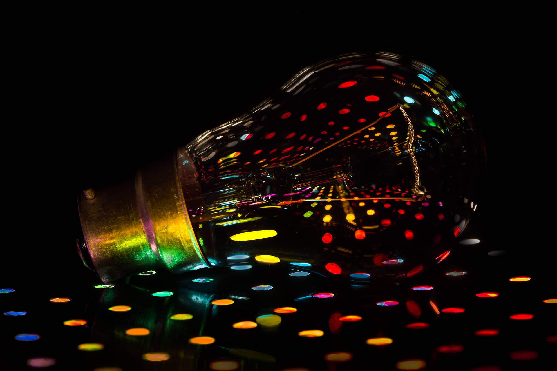 Light Bulb With Colorful Lights