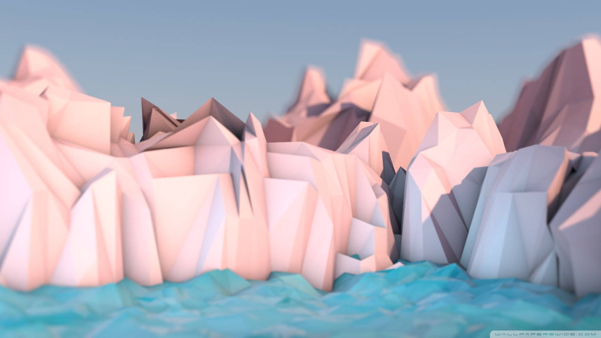 Light-colored Low Poly Mountains Background