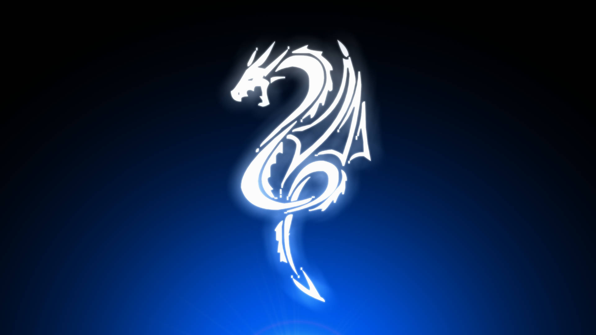 Light Dragon Symbol In Blue