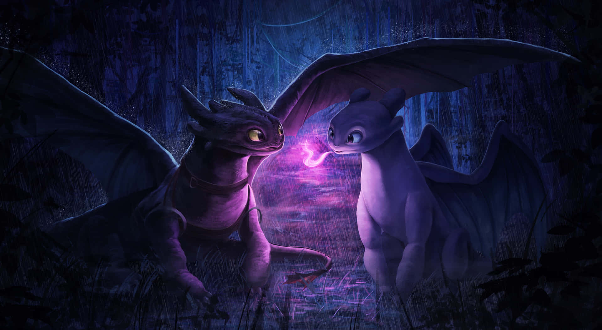 Light Fury Blowing Kiss How To Train Your Dragon The Hidden World Background