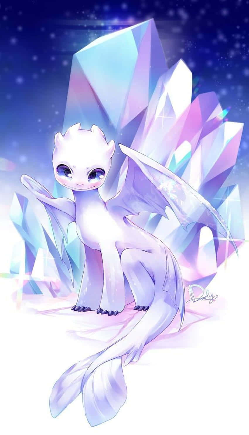 Light Fury How To Train Your Dragon Anime Background