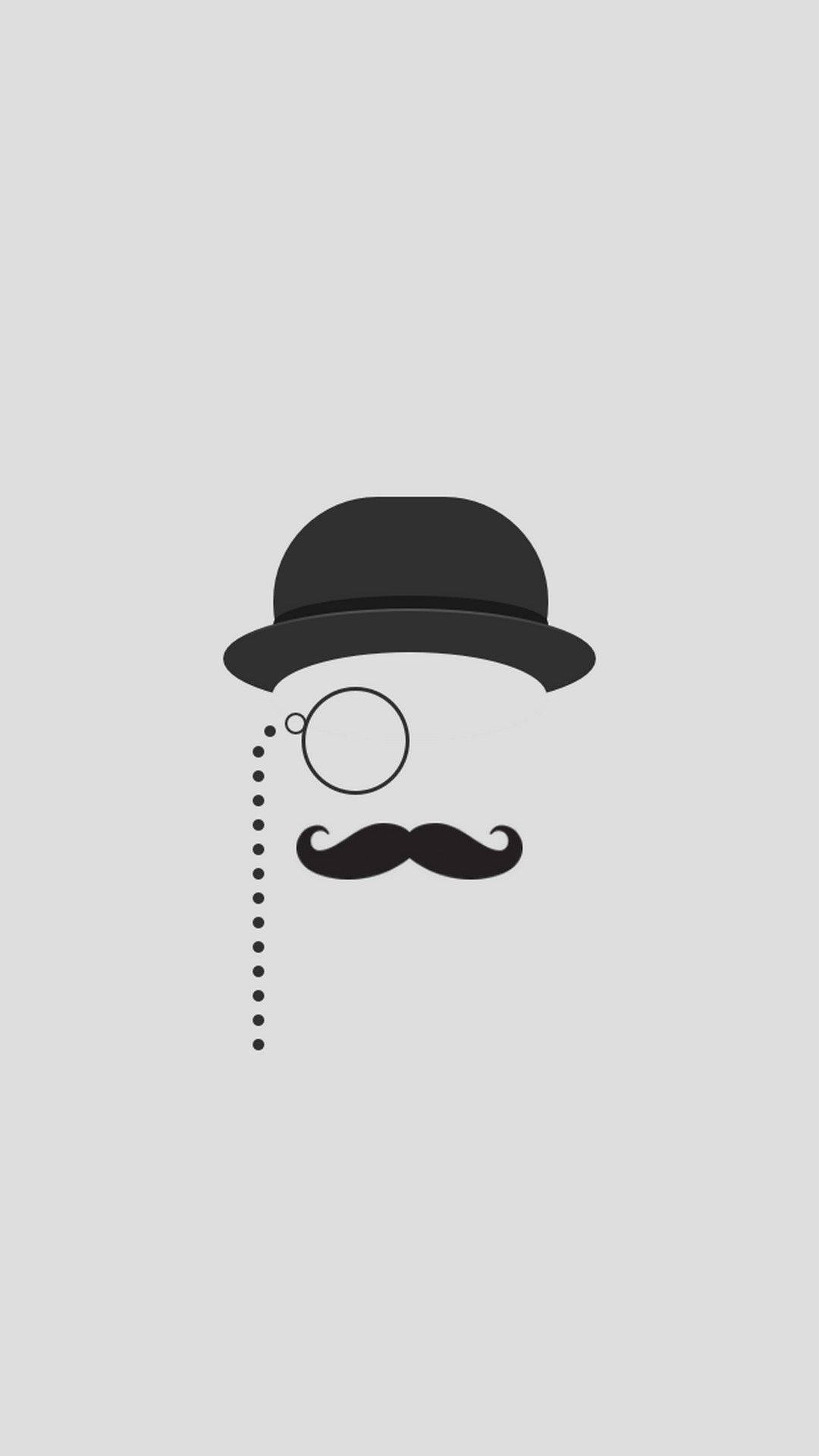 Light Gray Mustache Hat Vector Background