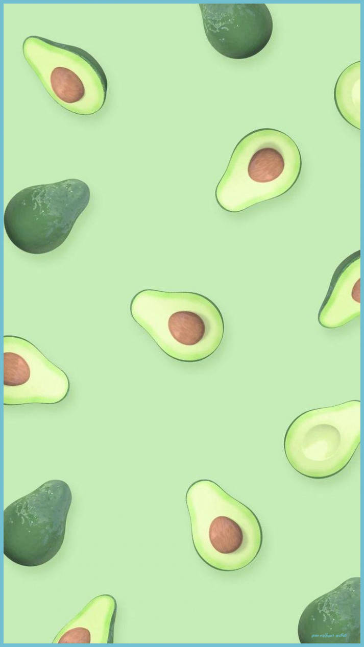 Light Green Aesthetic Avocados Background