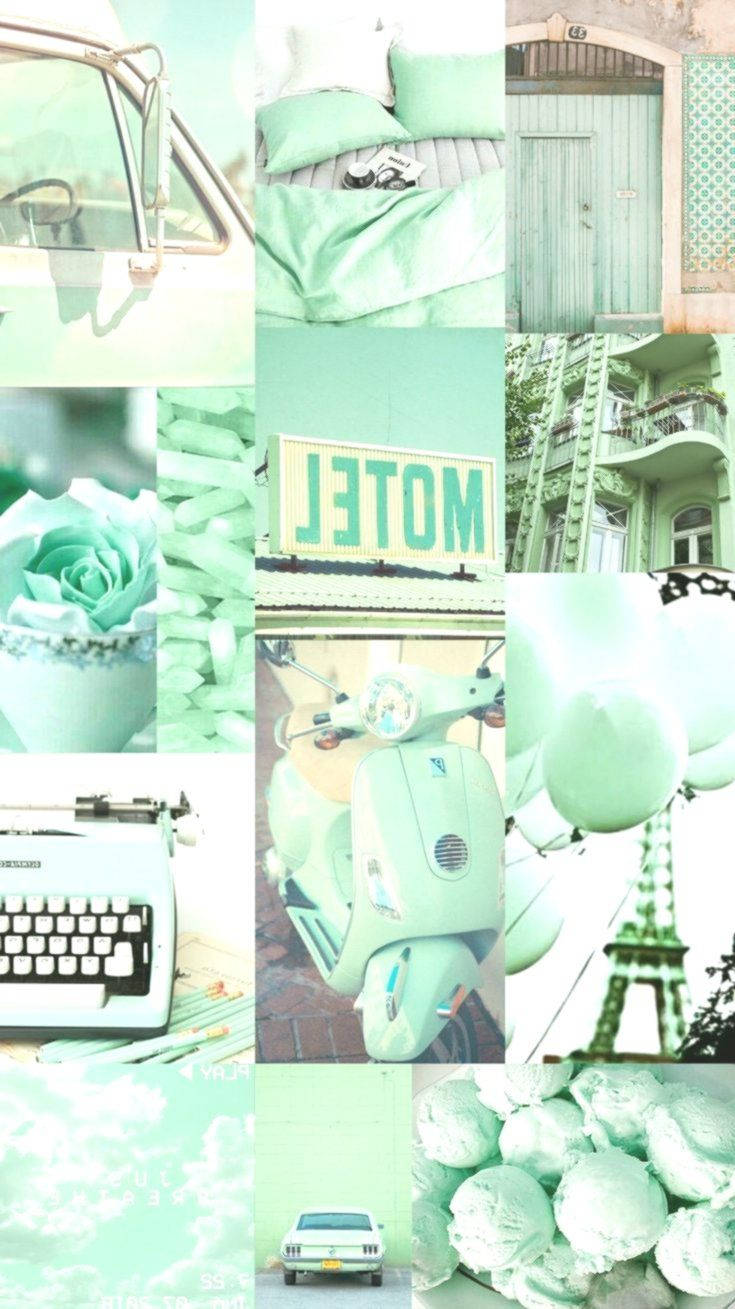 Light Green Aesthetic Combination Background