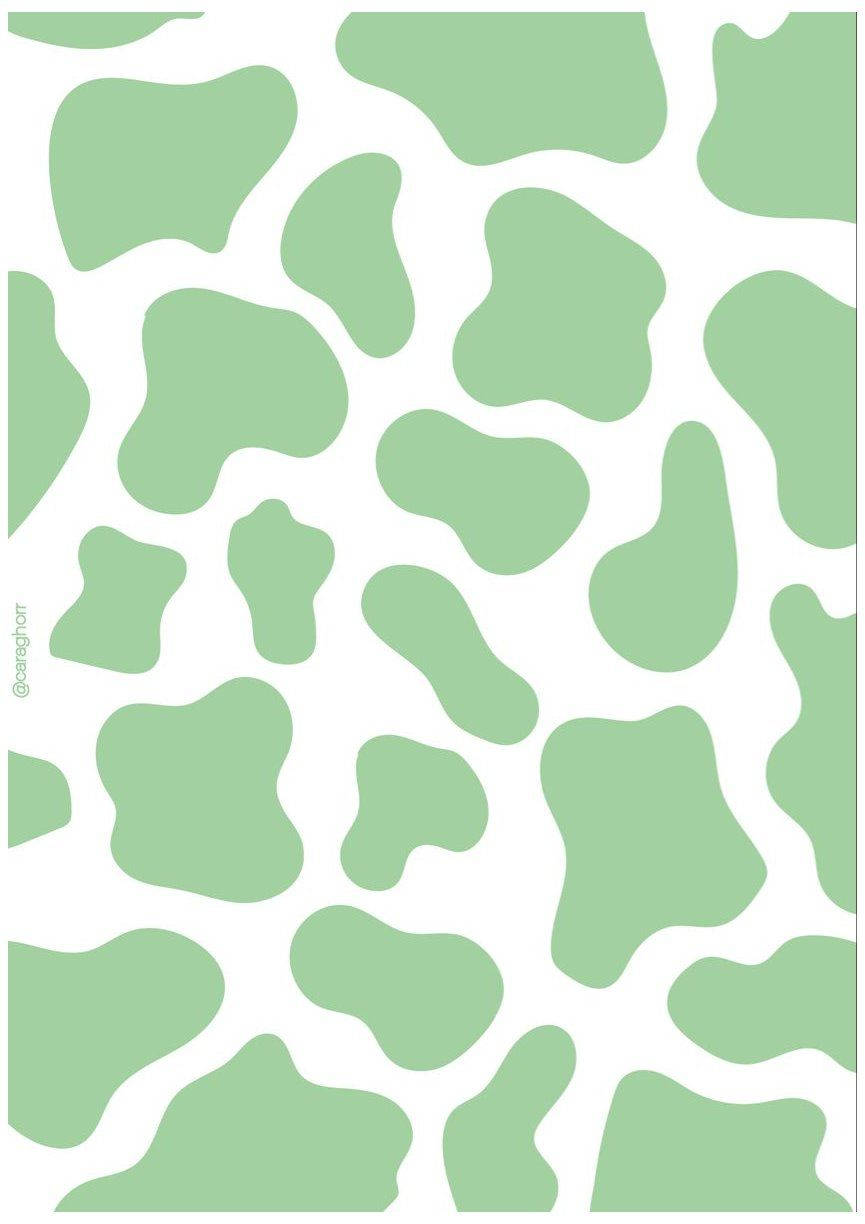 Light Green Aesthetic Cow Print Background