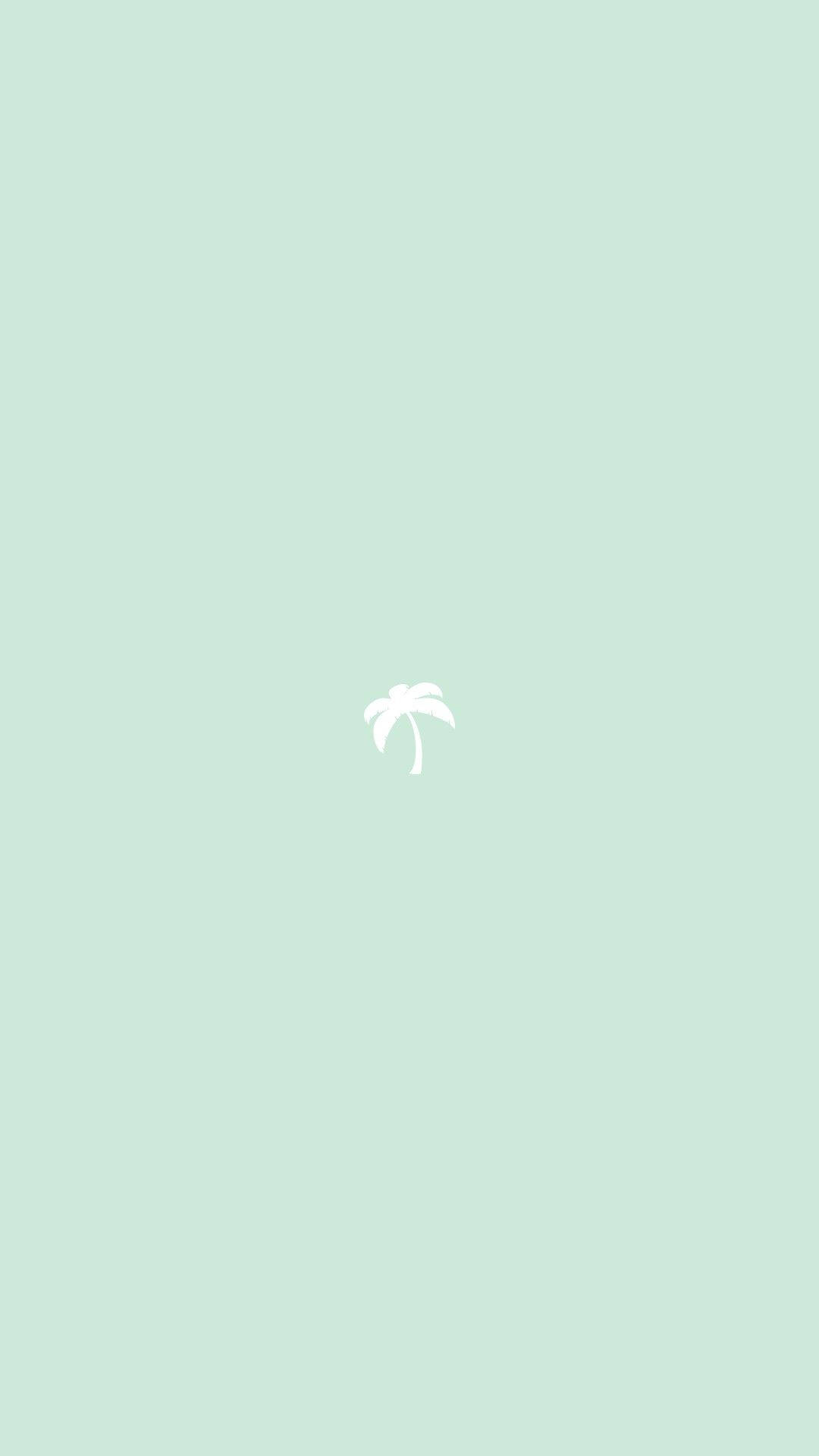 Light Green Aesthetic Minimalist Palm Tree