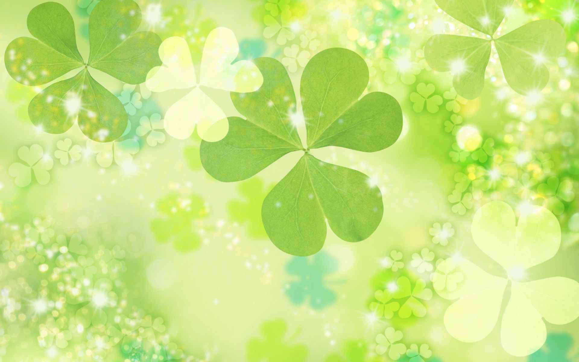 Light Green Clovers St Patrick's Day Background