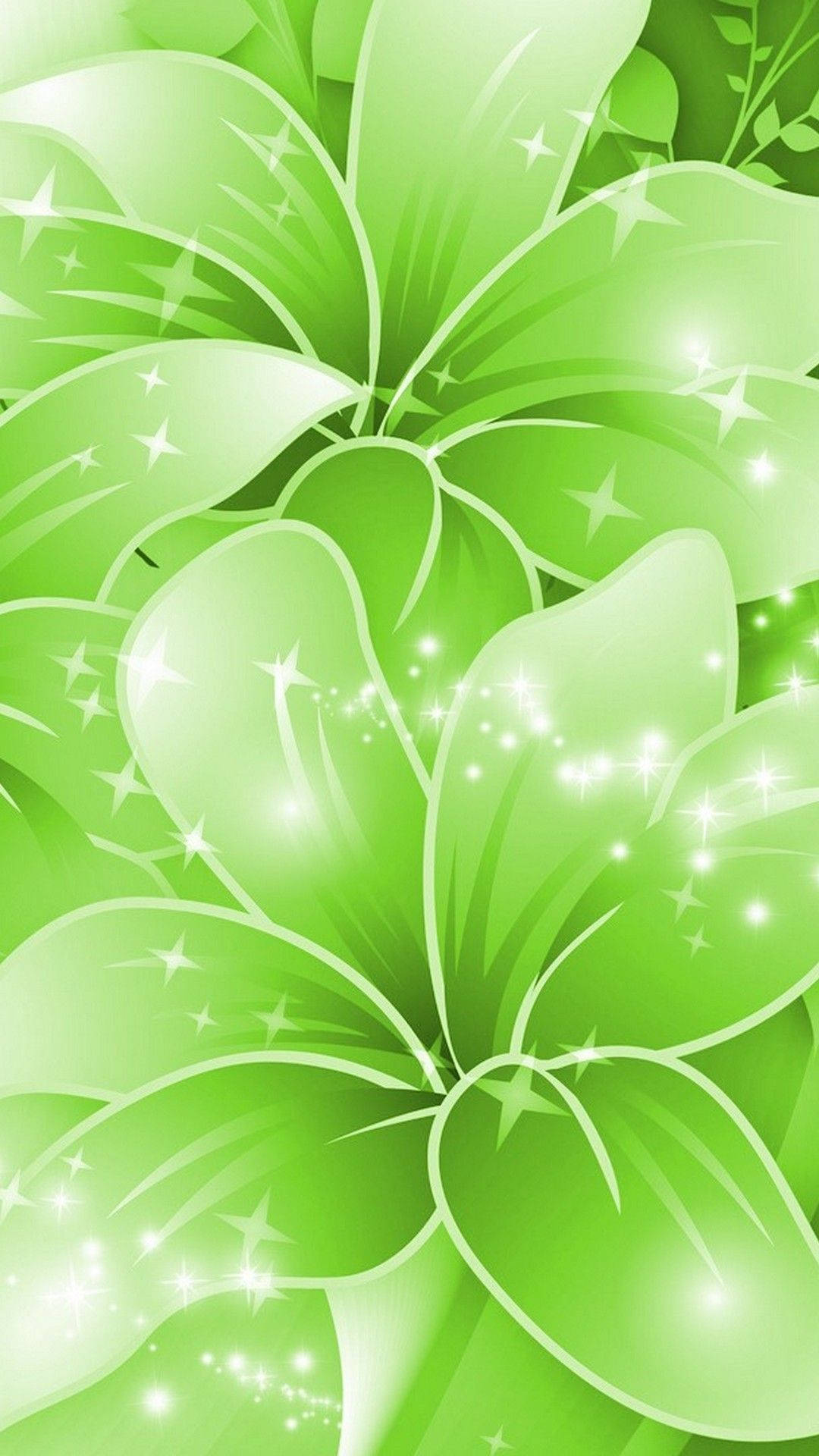 Light Green Flowers Background