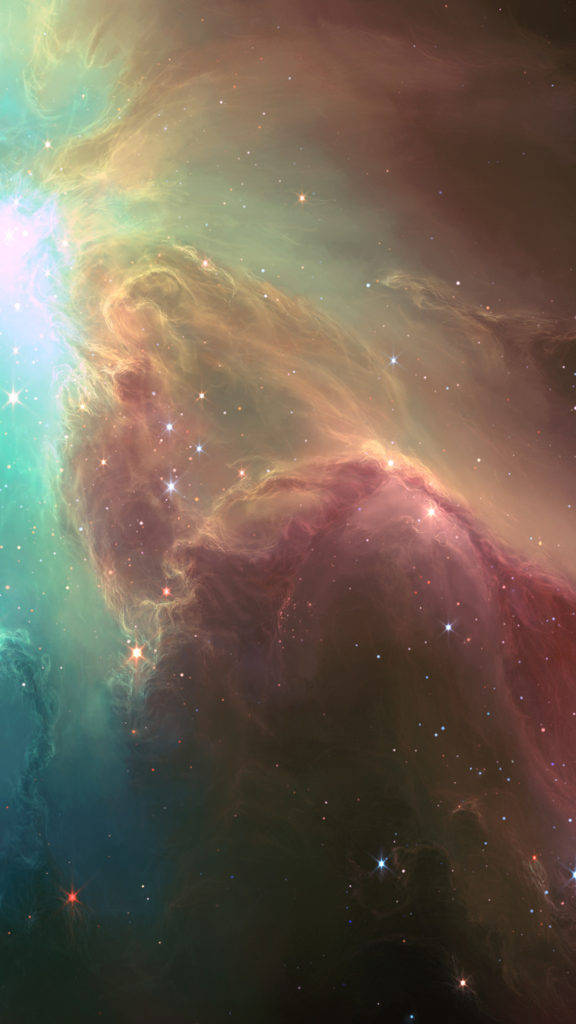 Light Green Nebula Space Iphone Background