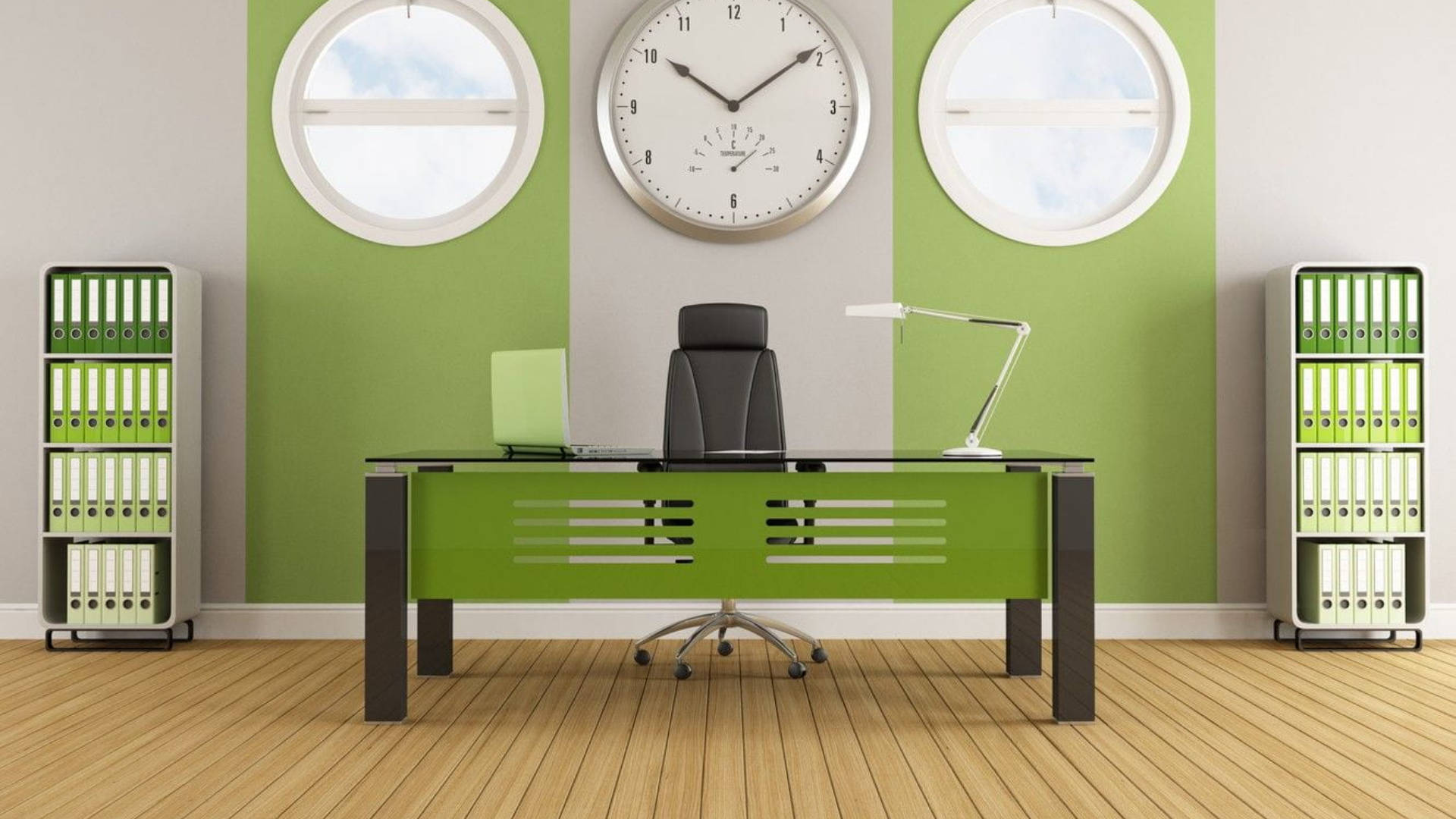 Light Green Zoom Background Office