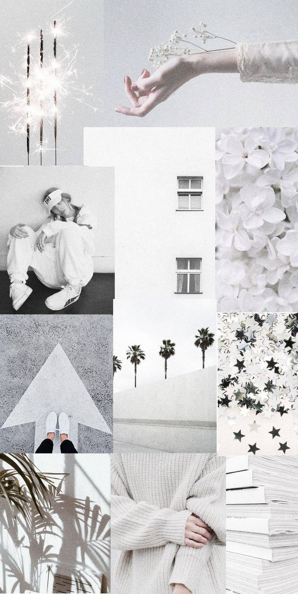Light Grey Aesthetic Collage Background