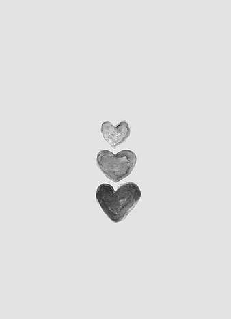 Light Grey Aesthetic Hearts Background