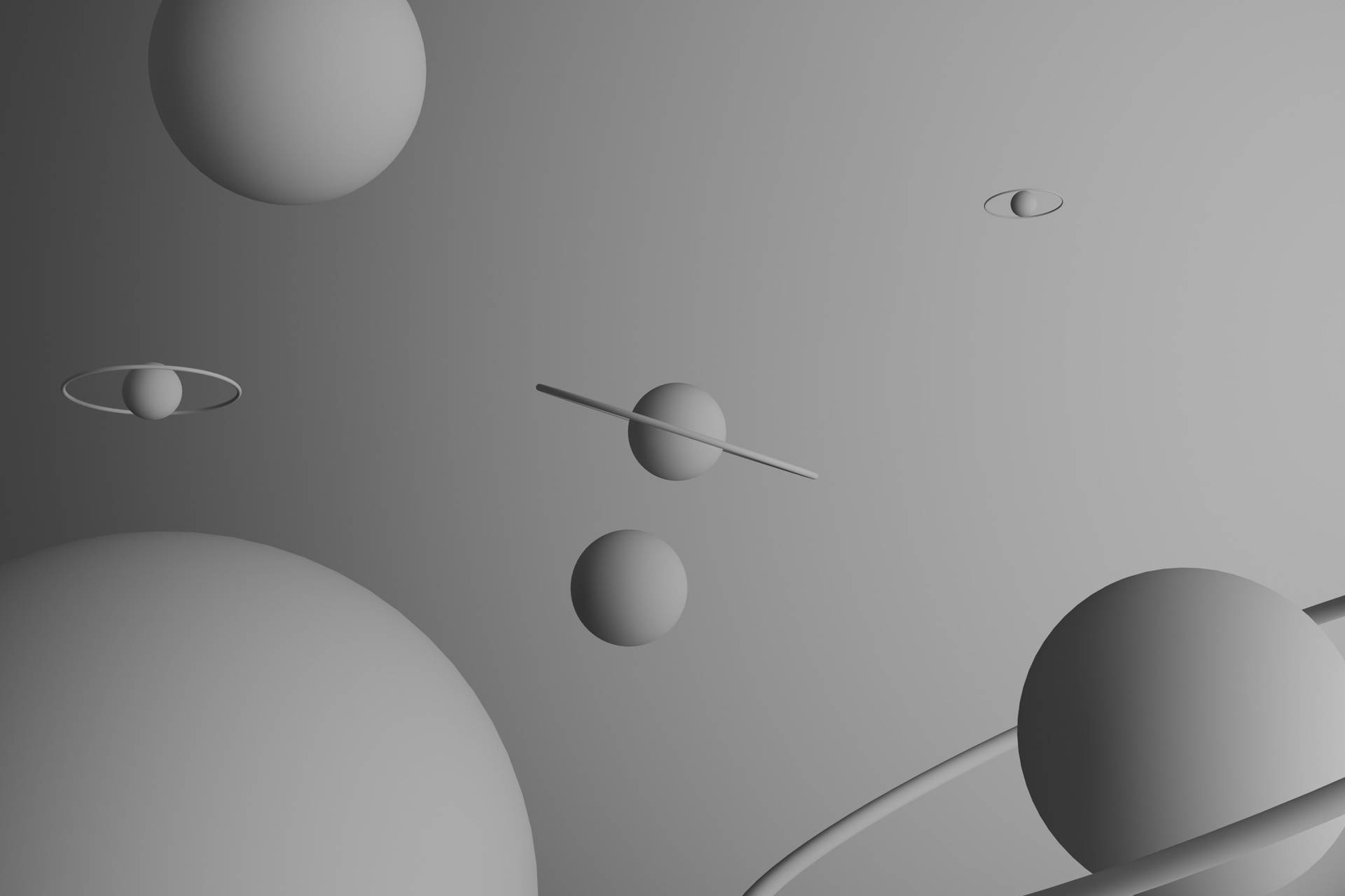 Light Grey Planets Animated Desktop Background