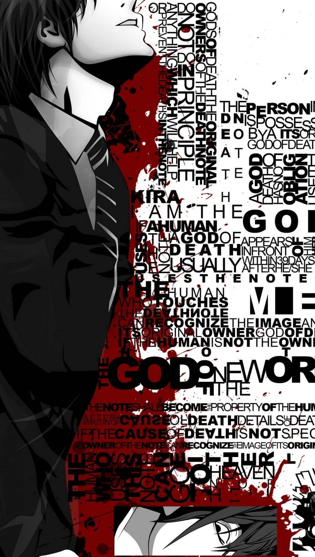 Light Looking Up Death Note Phone Background