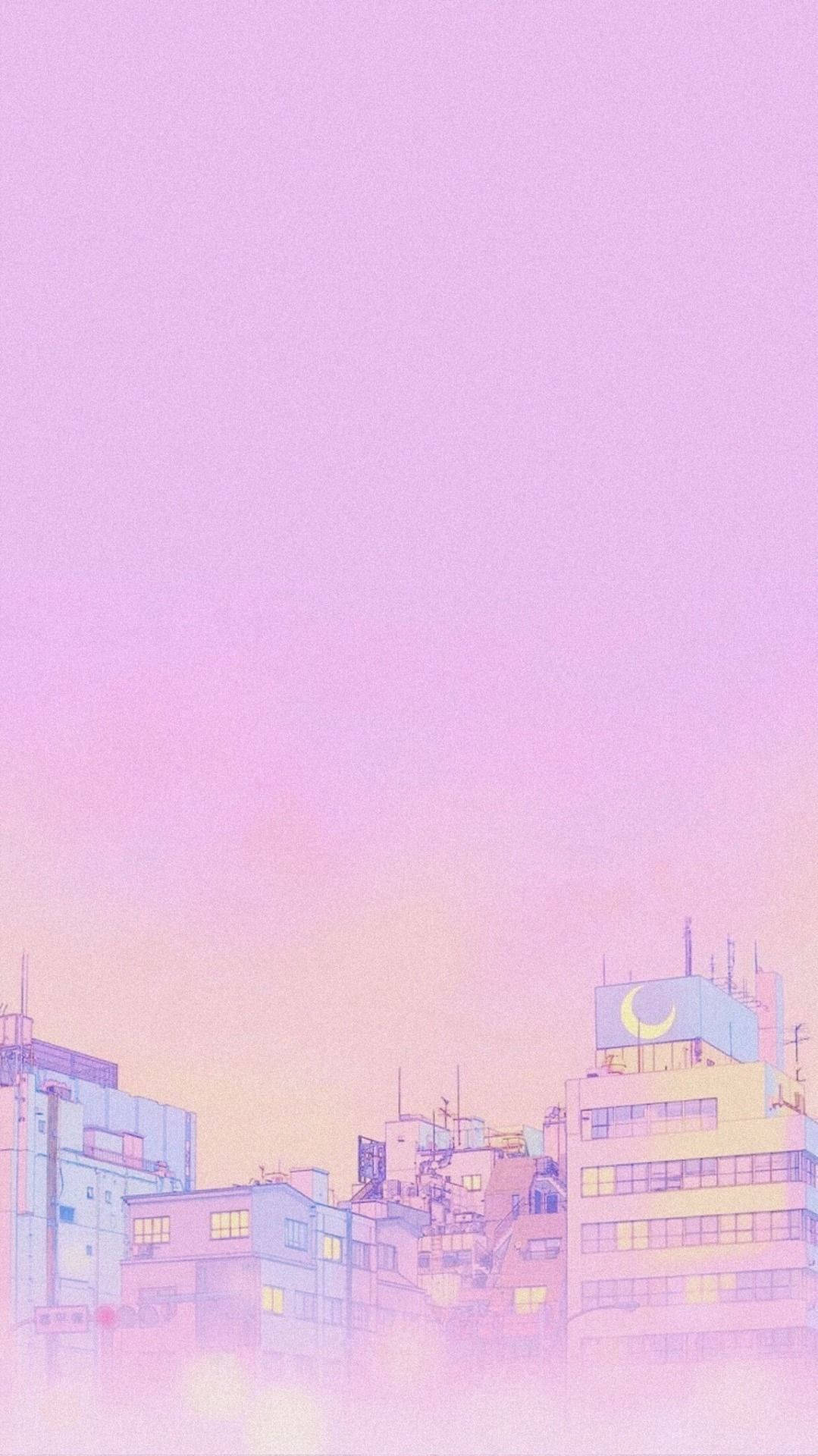 Light Pink Aesthetic City Background