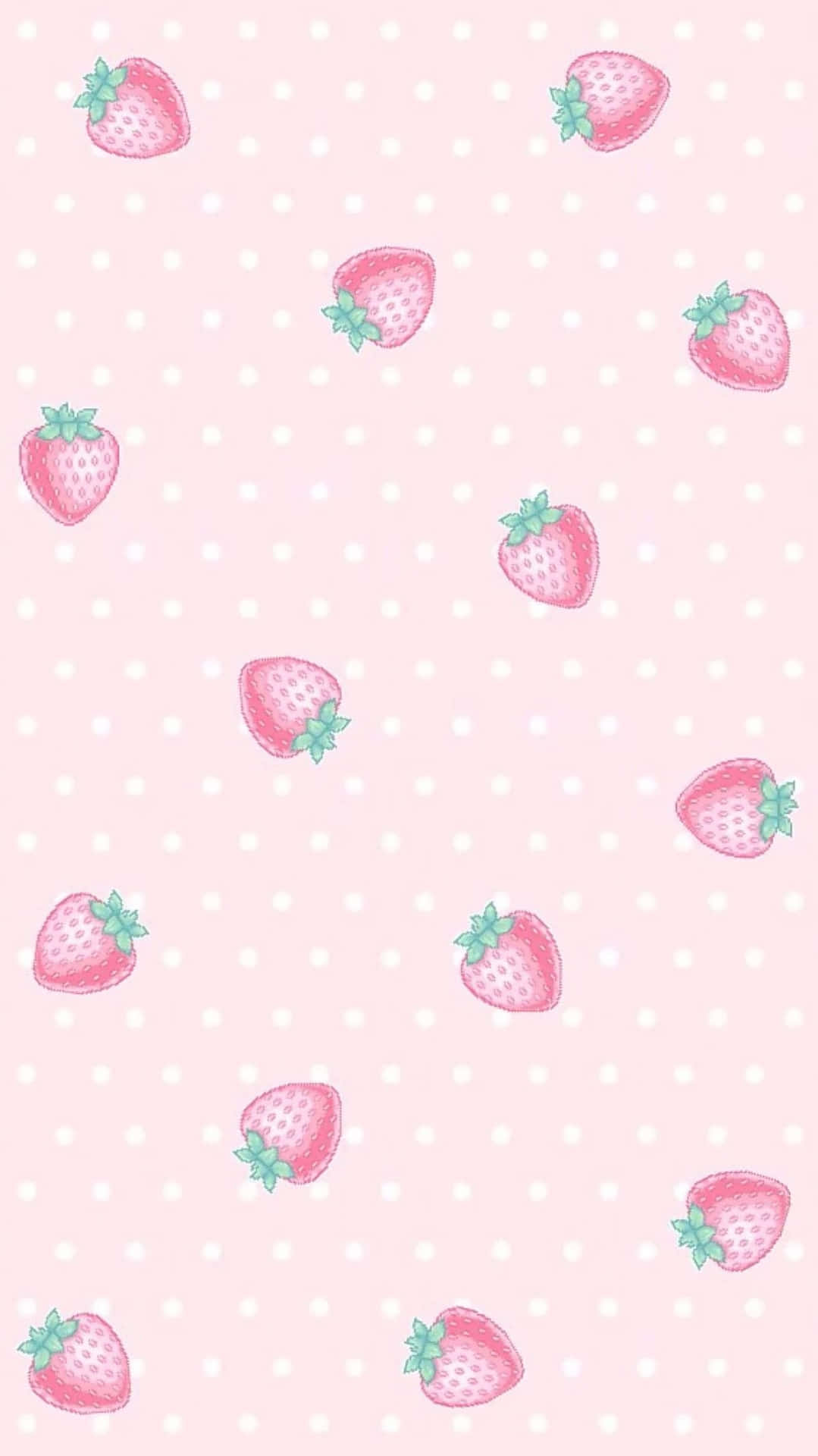 Light Pink Aesthetic Cute Strawberry Background