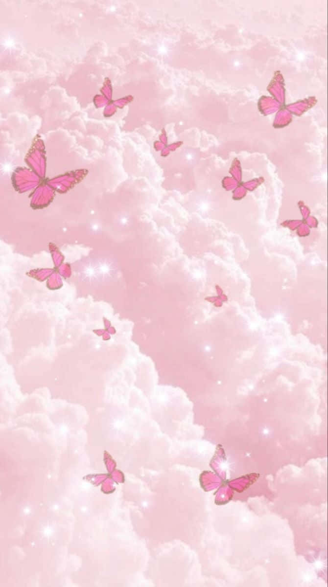 Light Pink Glitter Butterfly Background