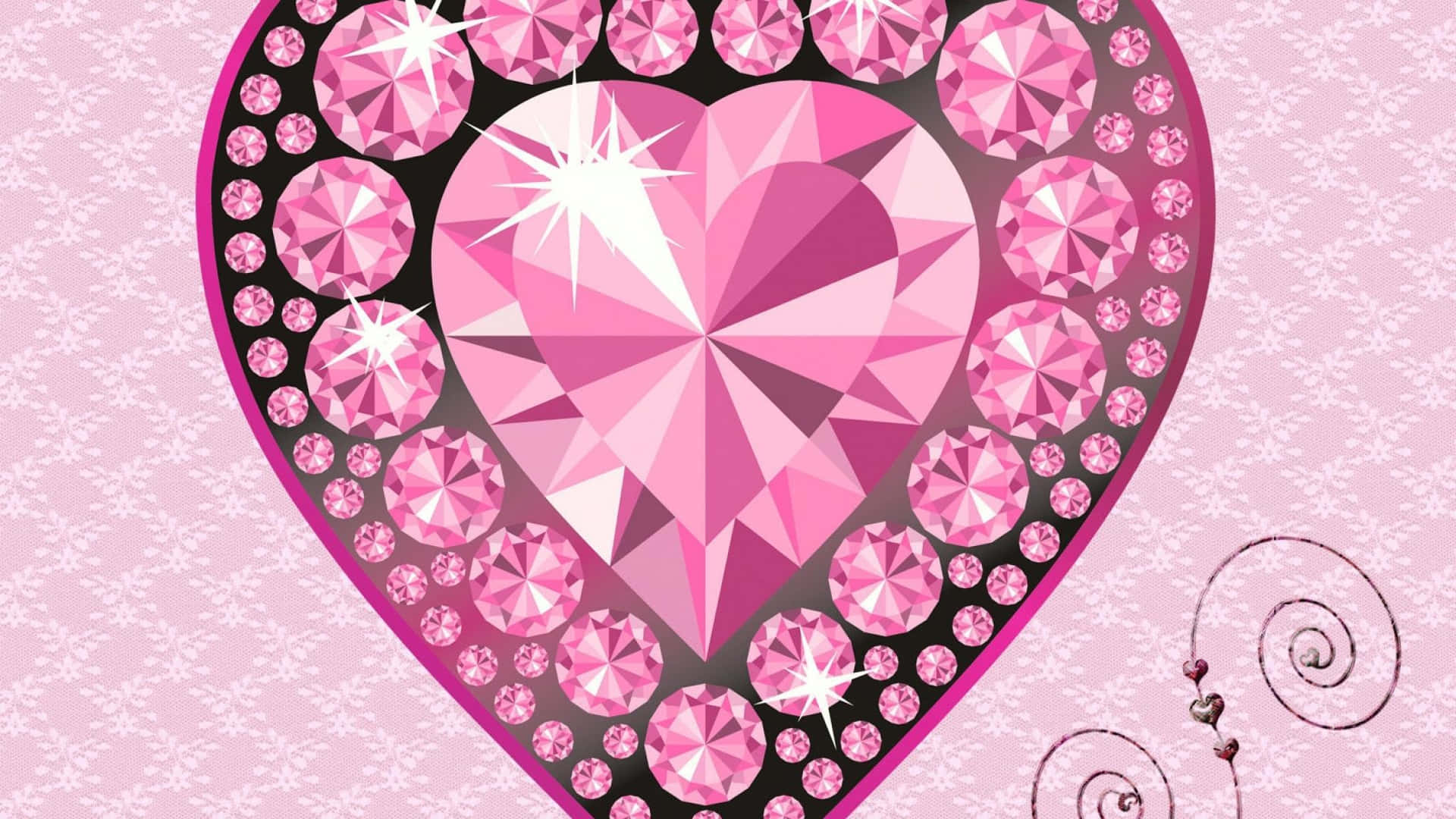 Light Pink Glitter Heart Graphic Background