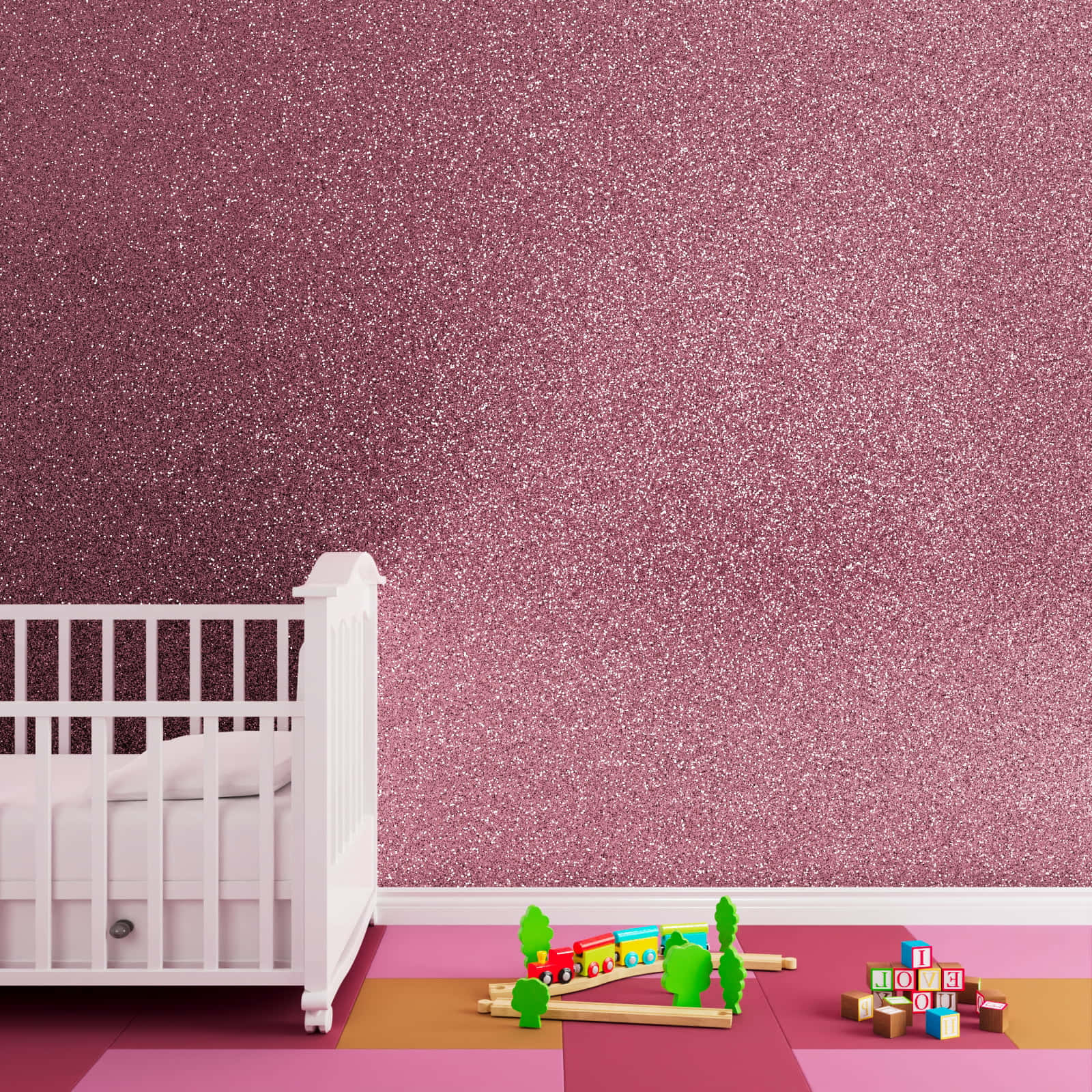 Light Pink Glitter Wall Nursery Room Background