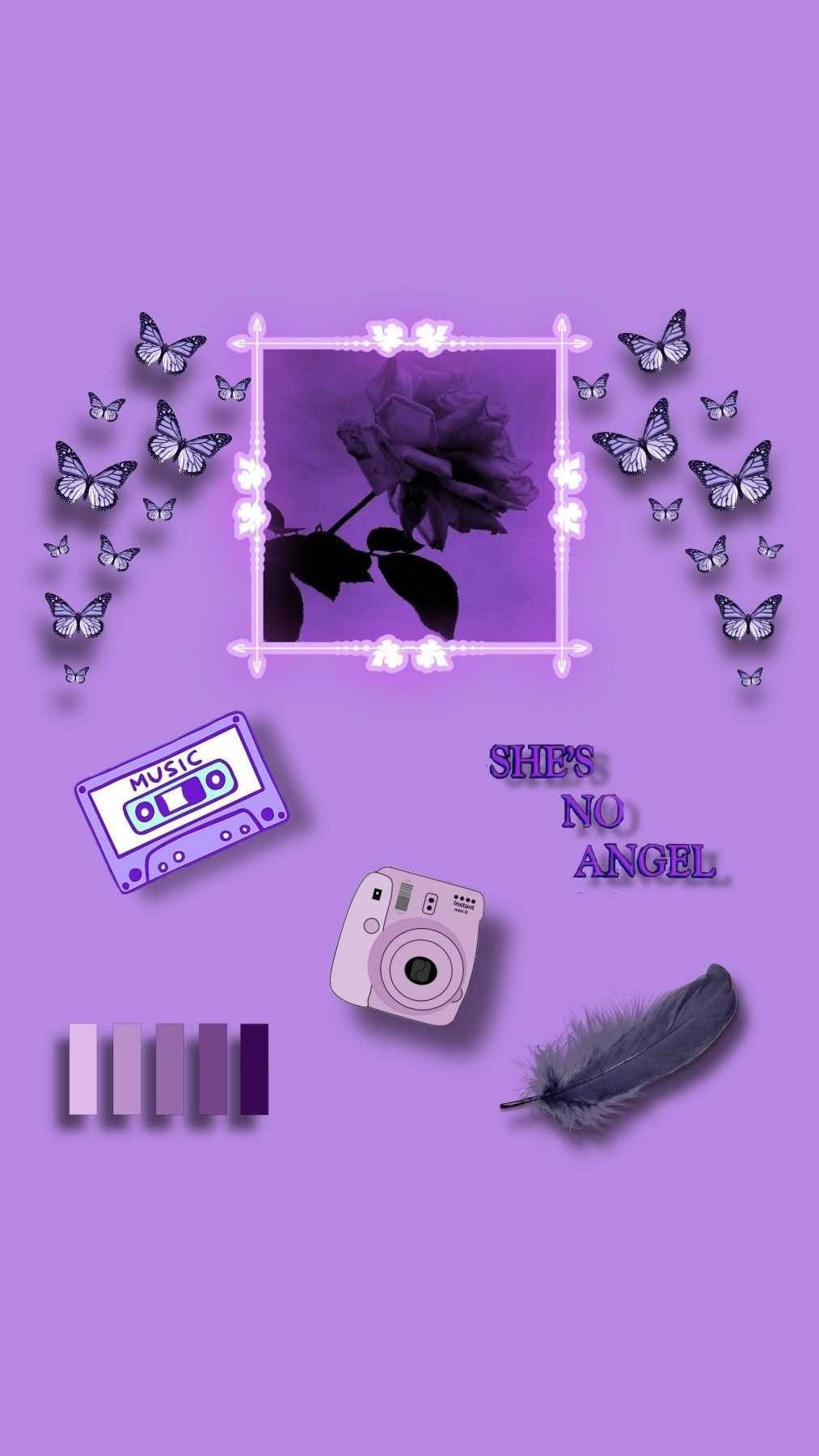 Light Purple Aesthetic Girly Elements Background