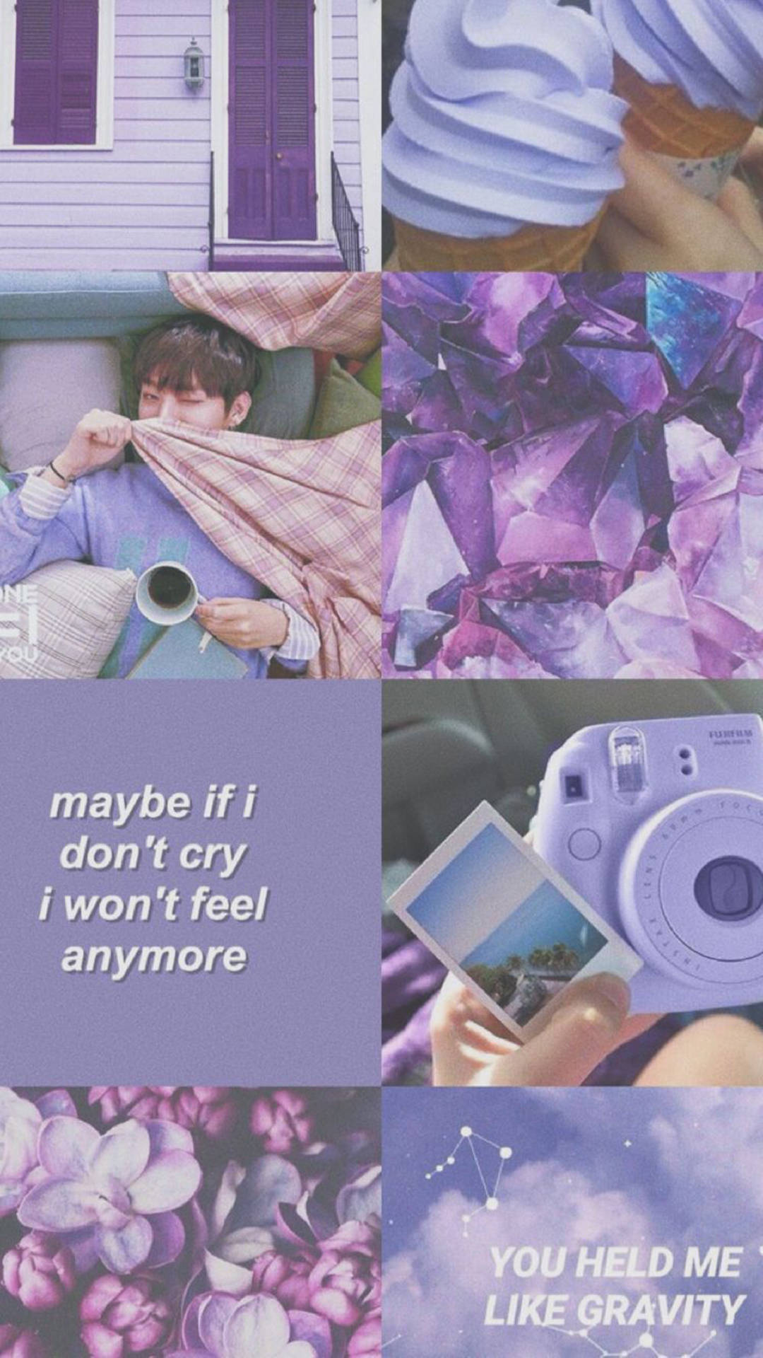 Light Purple Aesthetic Pinterest Collage