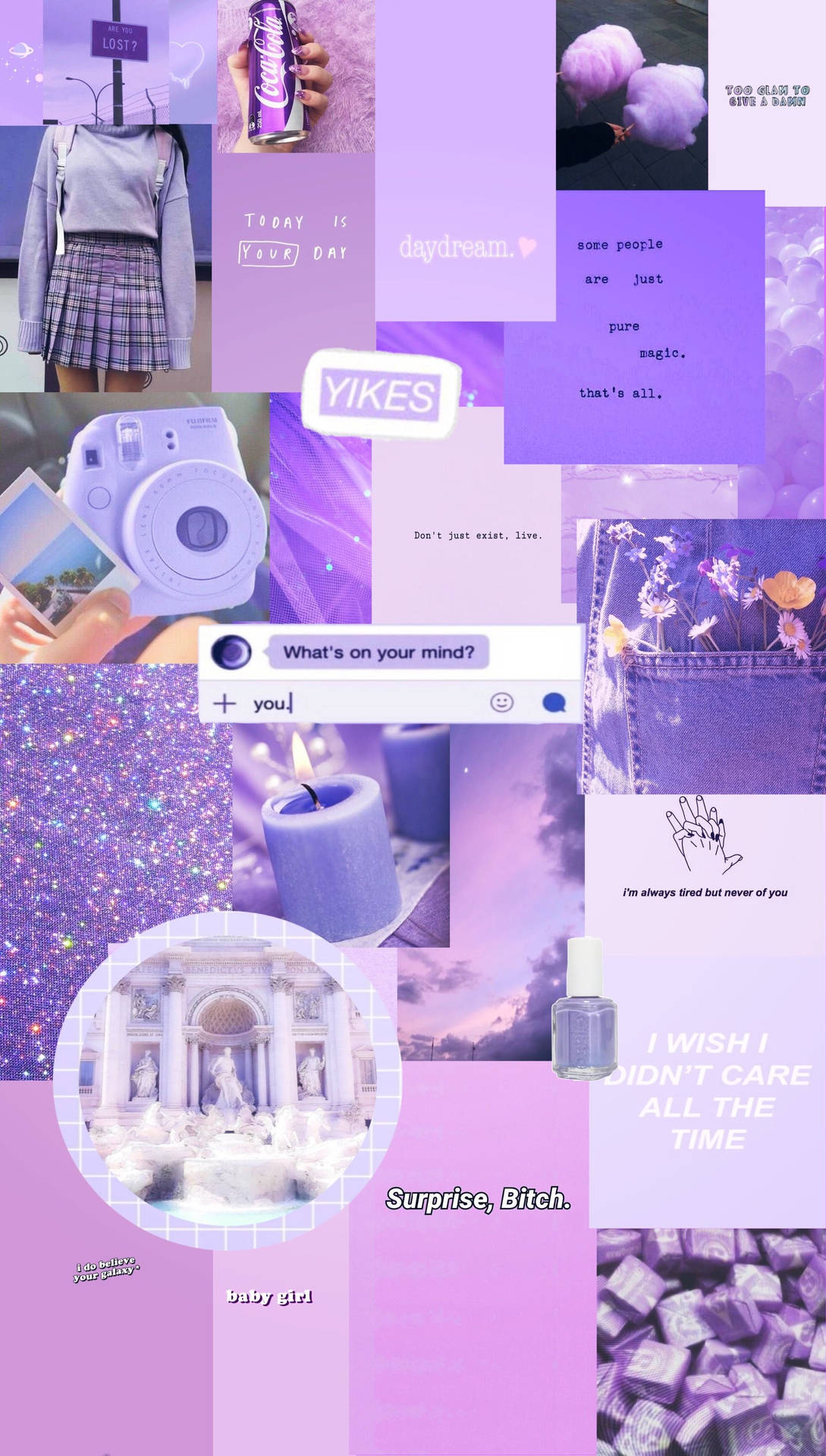 Light Purple Aesthetic Scrapbook Style Background