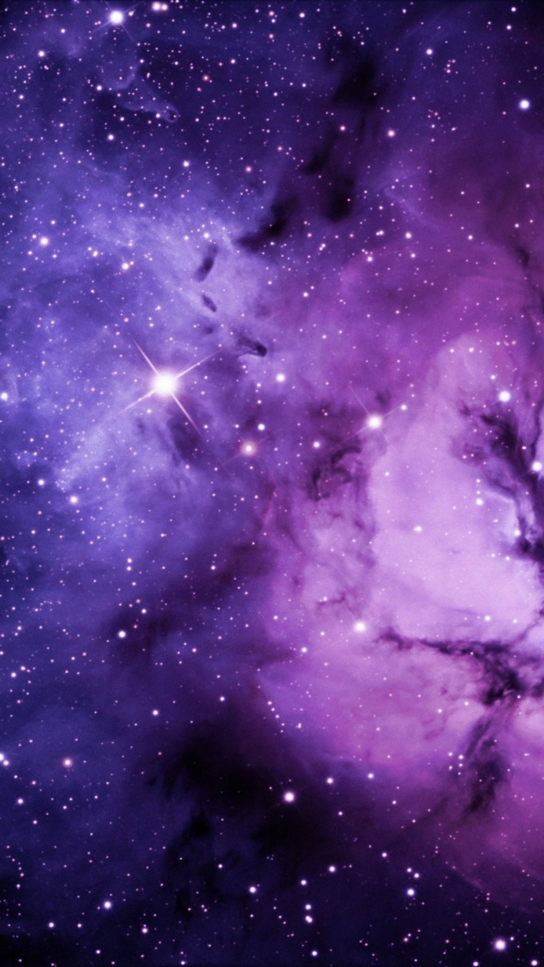 Light Purple Aesthetic Stars In Space Background