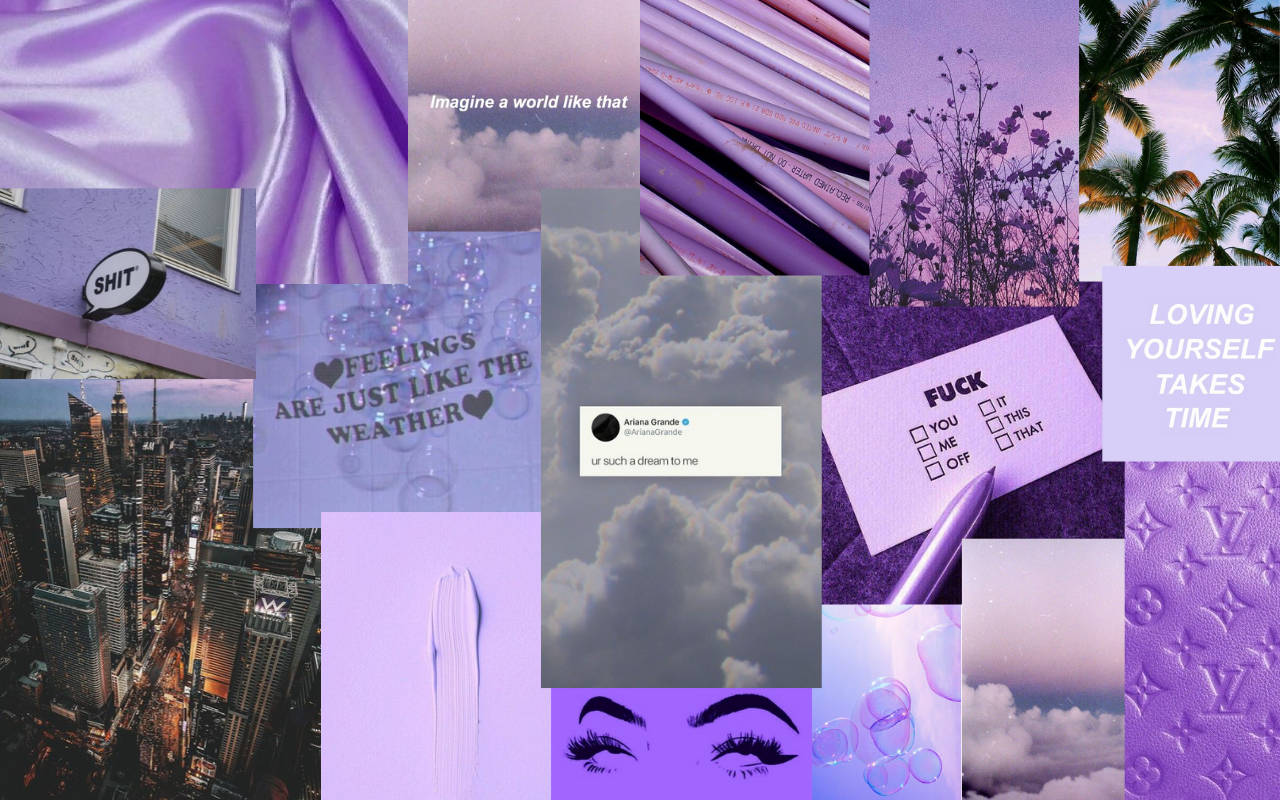 Light Purple Collage Macbook Pro Aesthetic Background