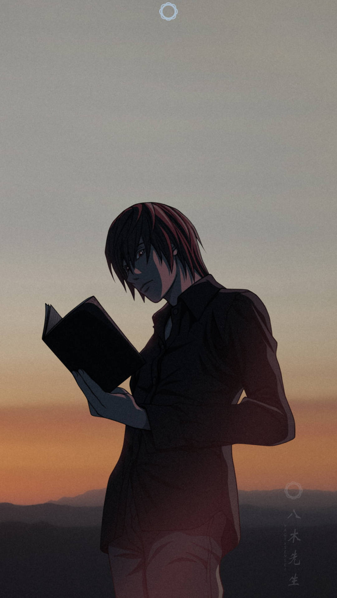 Light Reading The Death Note Phone Background