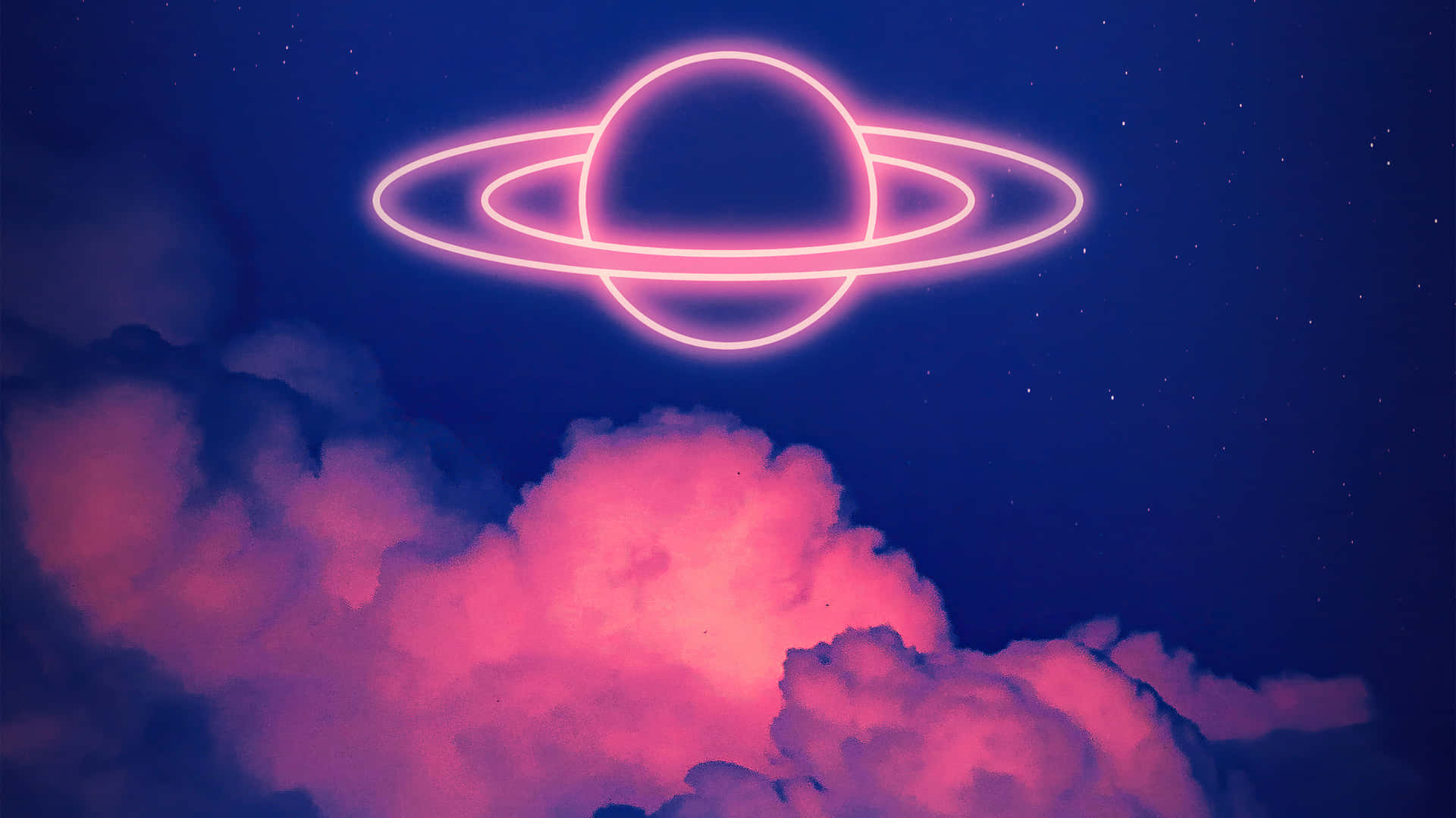 Light Up The Night Sky With Blue And Pink Aesthetic Neon